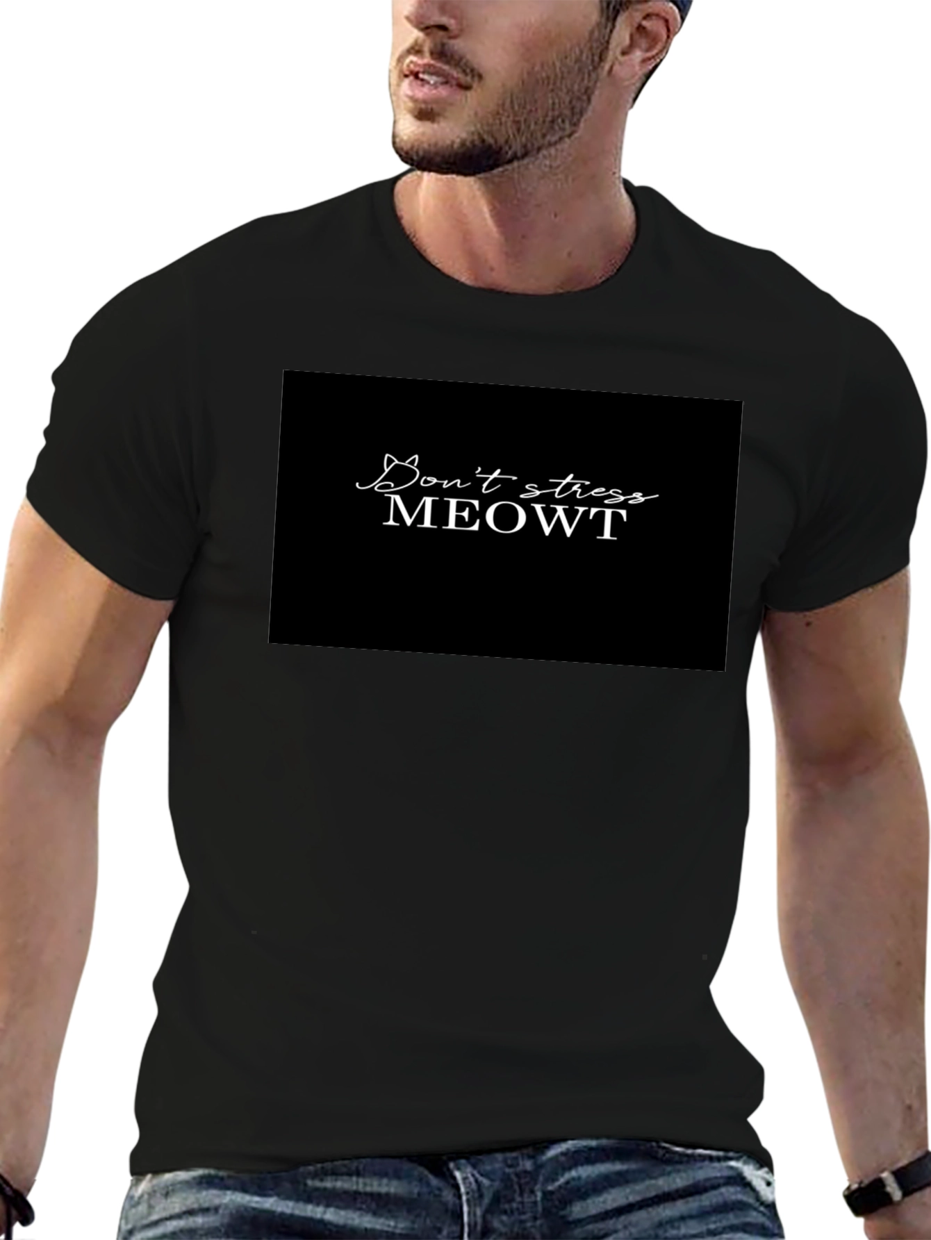 Dont Stress Meowt Black Graphic Tee
