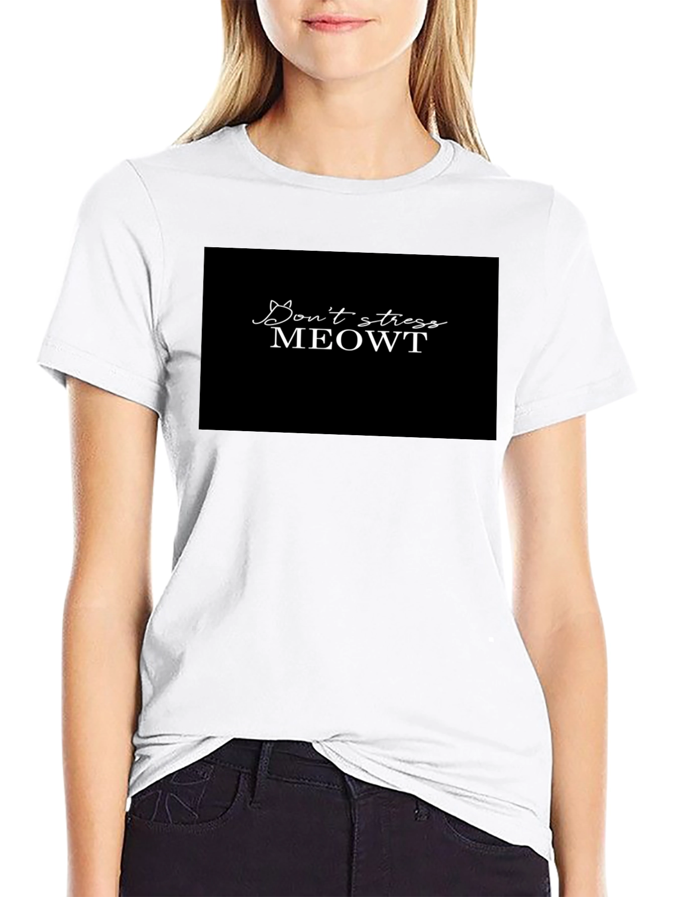 Dont Stress Meowt Black Graphic Tee