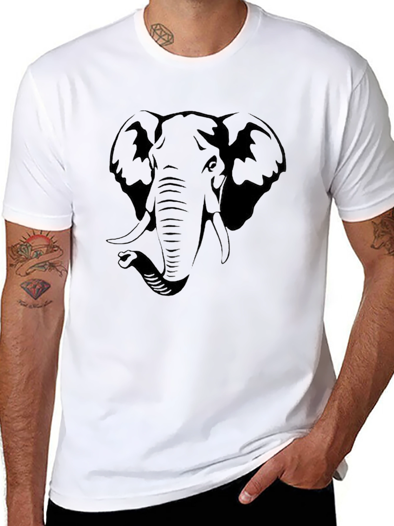 Elephant Graphic T-Shirt - Black