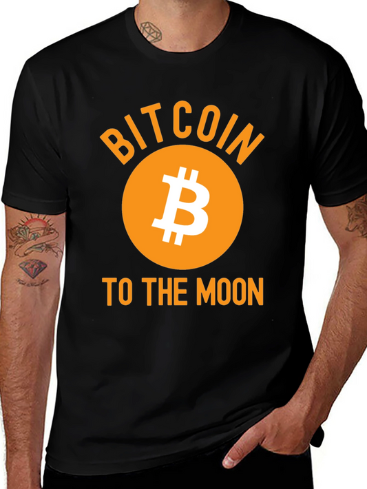 Bitcoin to the Moon Black Graphic Tee