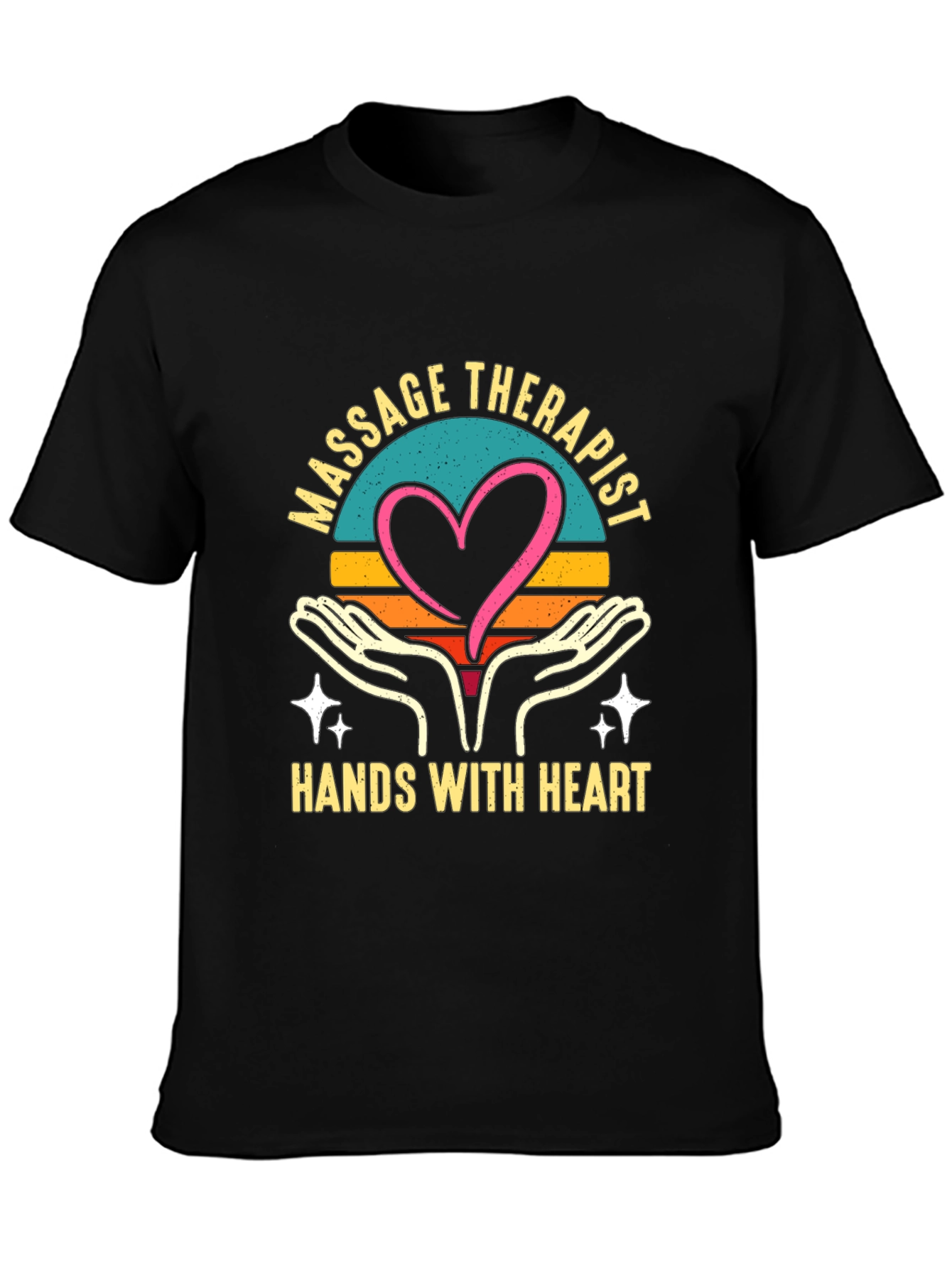 Massage Therapist Heart Hands Graphic T-Shirt