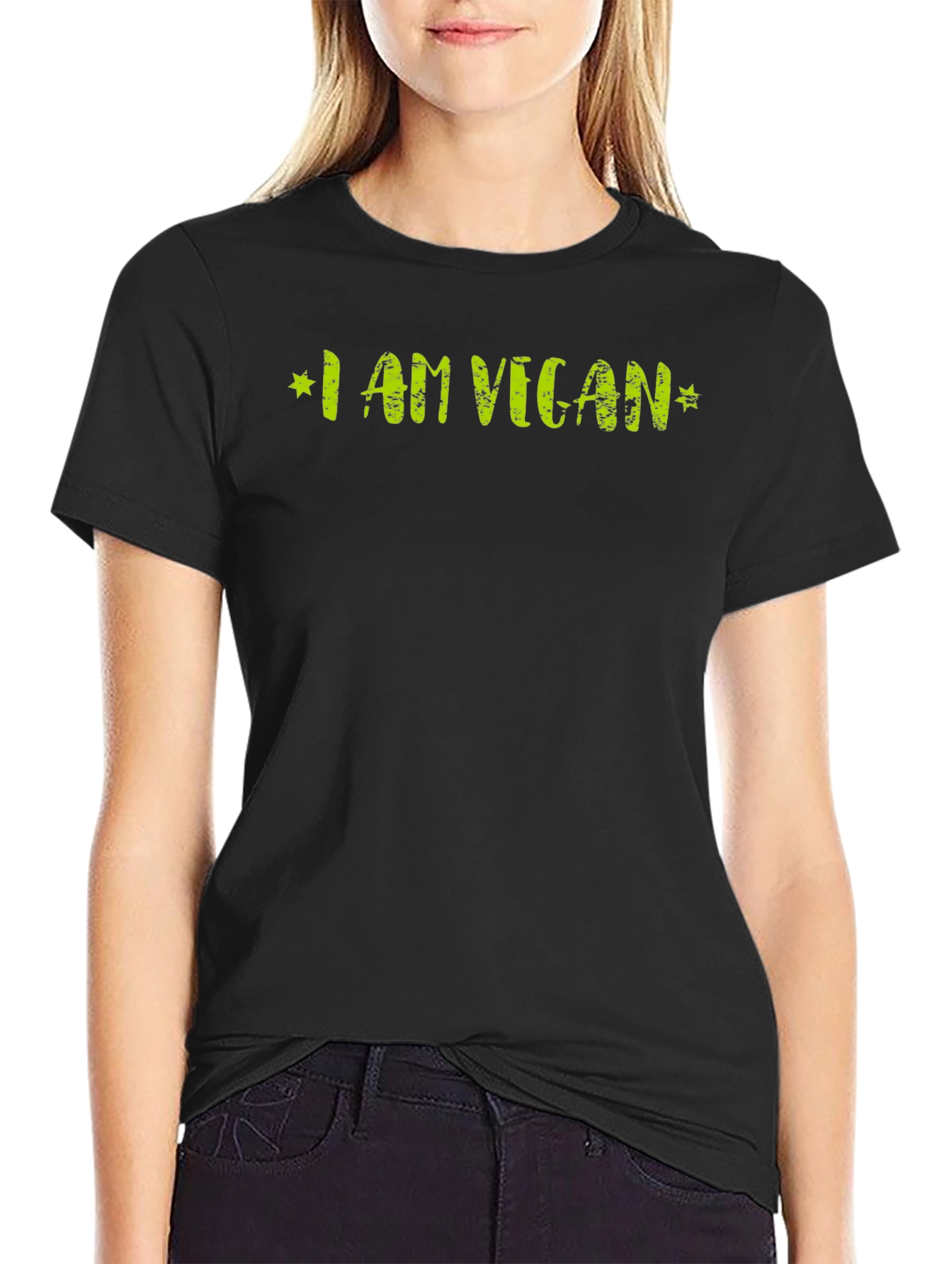 I AM VEGAN Graphic Tee - Stylish Vegetarian Shirt