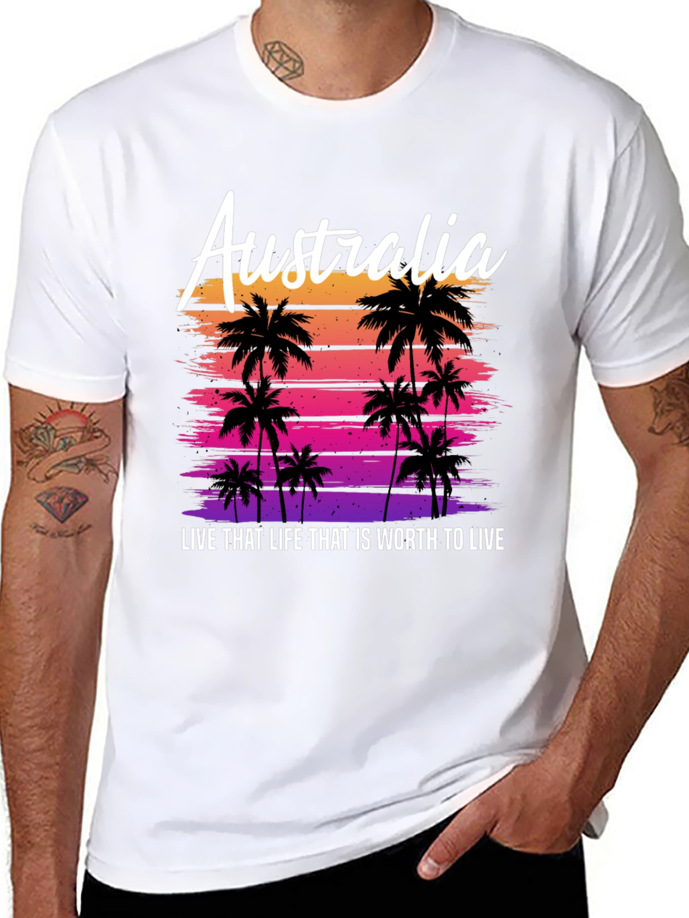 Australia Palm Tree Graphic Tee