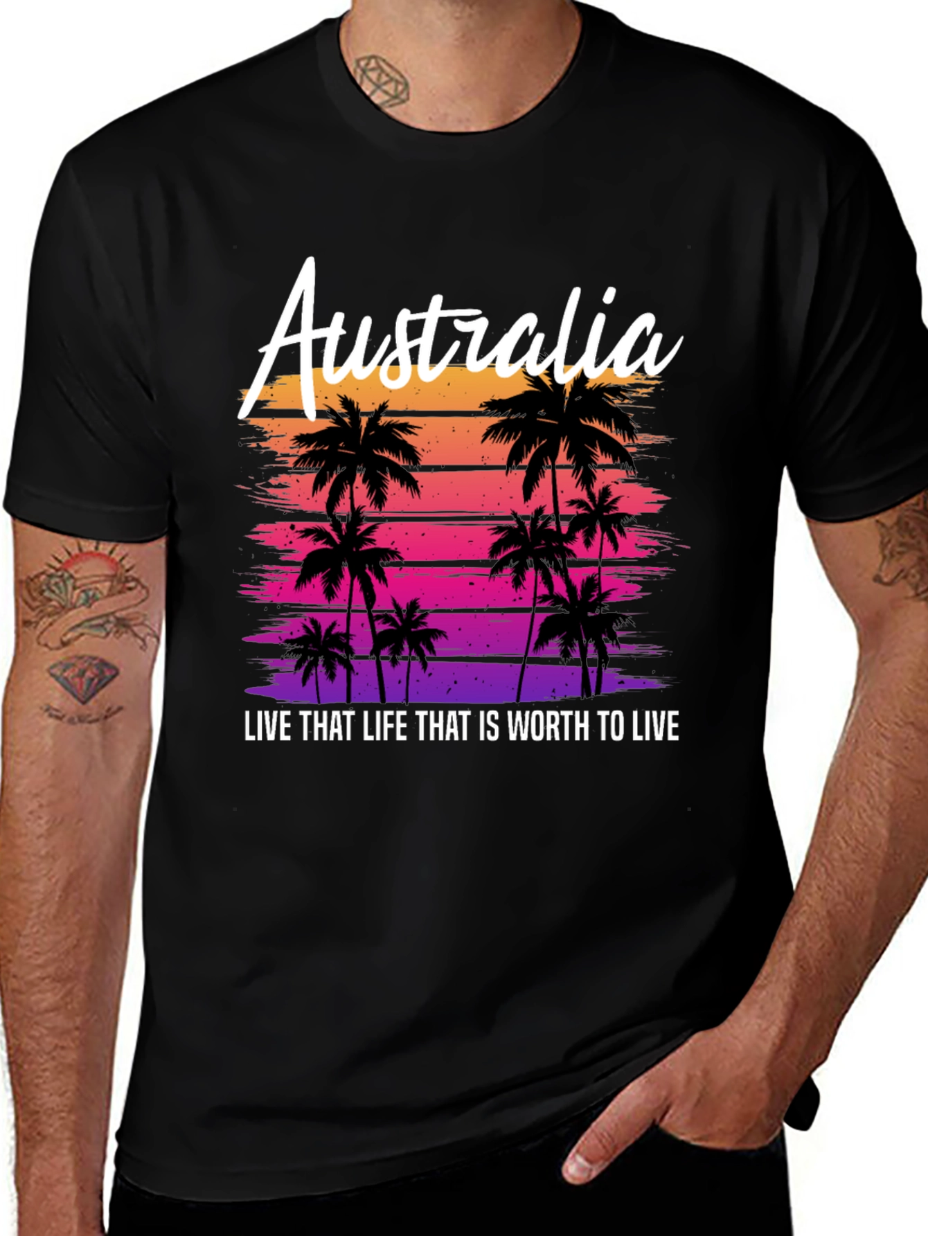 Australia Palm Tree Graphic Tee