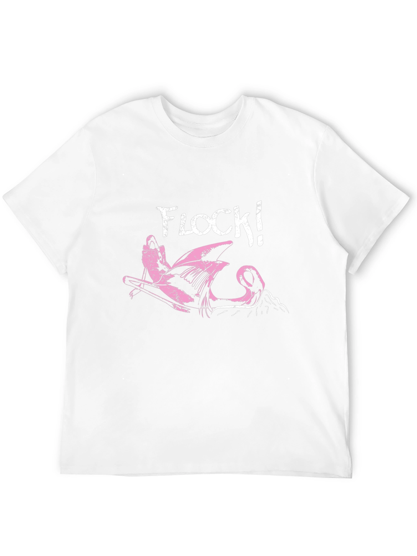 Flock! Flamingo Graphic Print Black T-Shirt