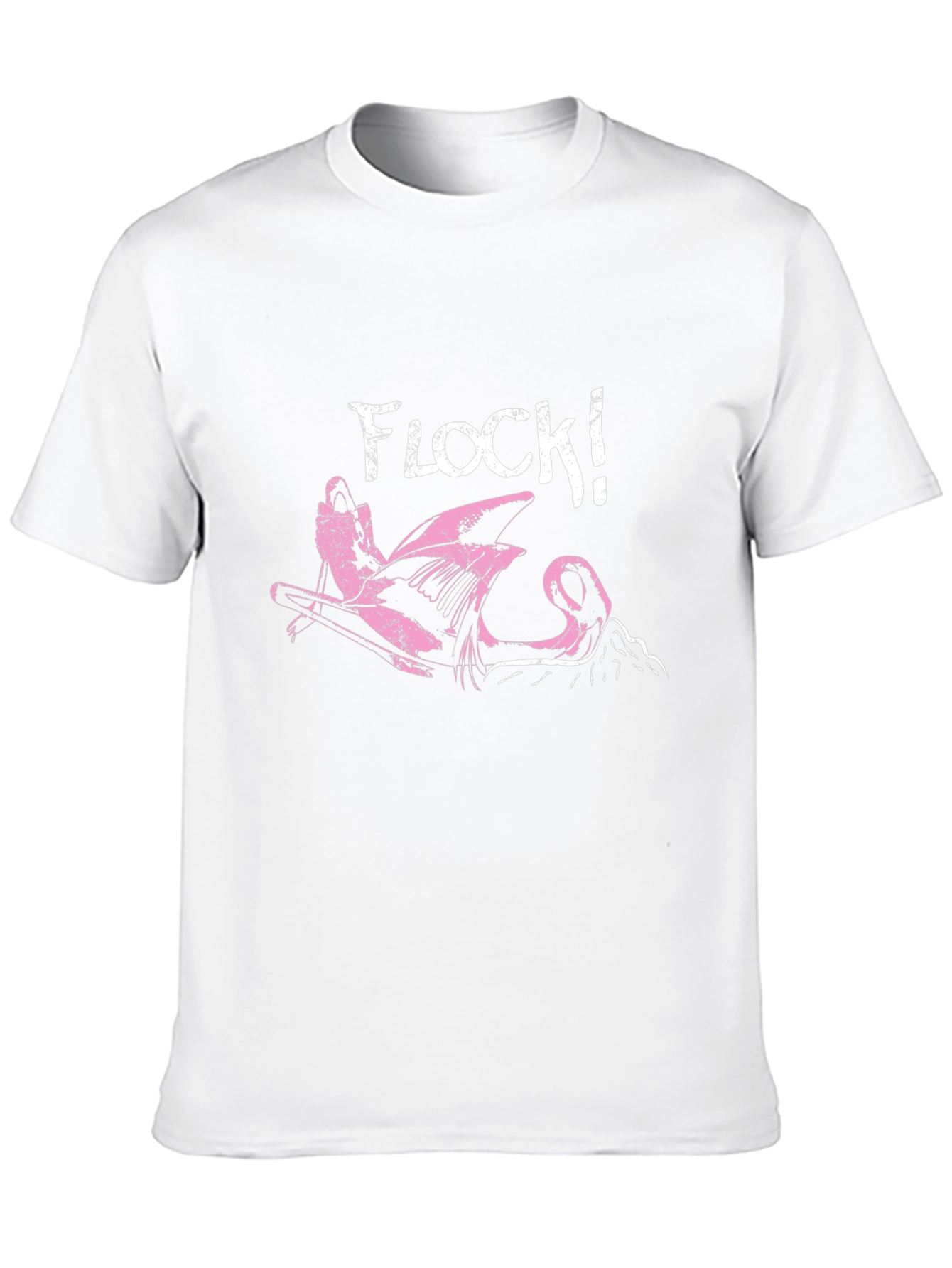 Flock! Flamingo Graphic Print Black T-Shirt