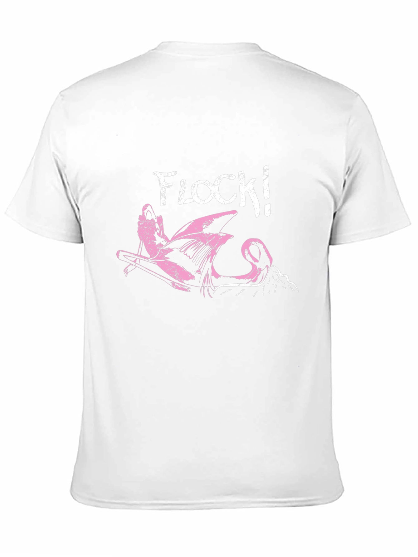 Flock! Flamingo Graphic Print Black T-Shirt