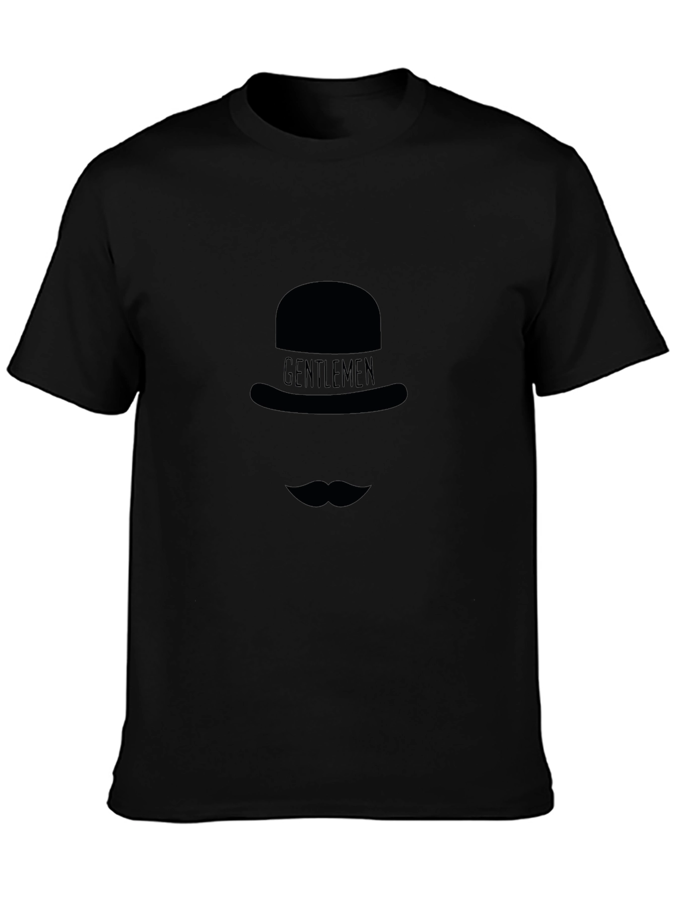 Gentlemens Hat & Mustache Graphic Tee - Black