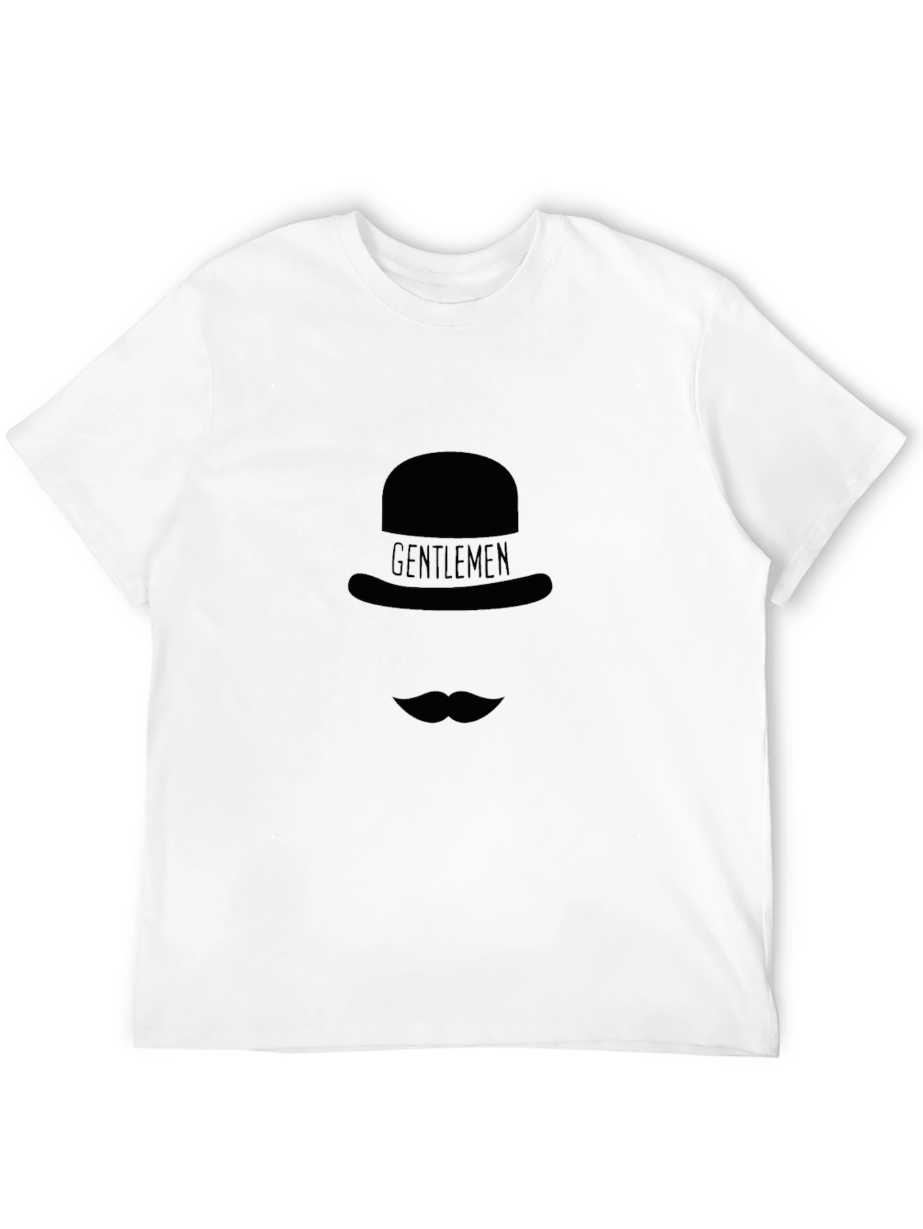 Gentlemens Hat & Mustache Graphic Tee - Black