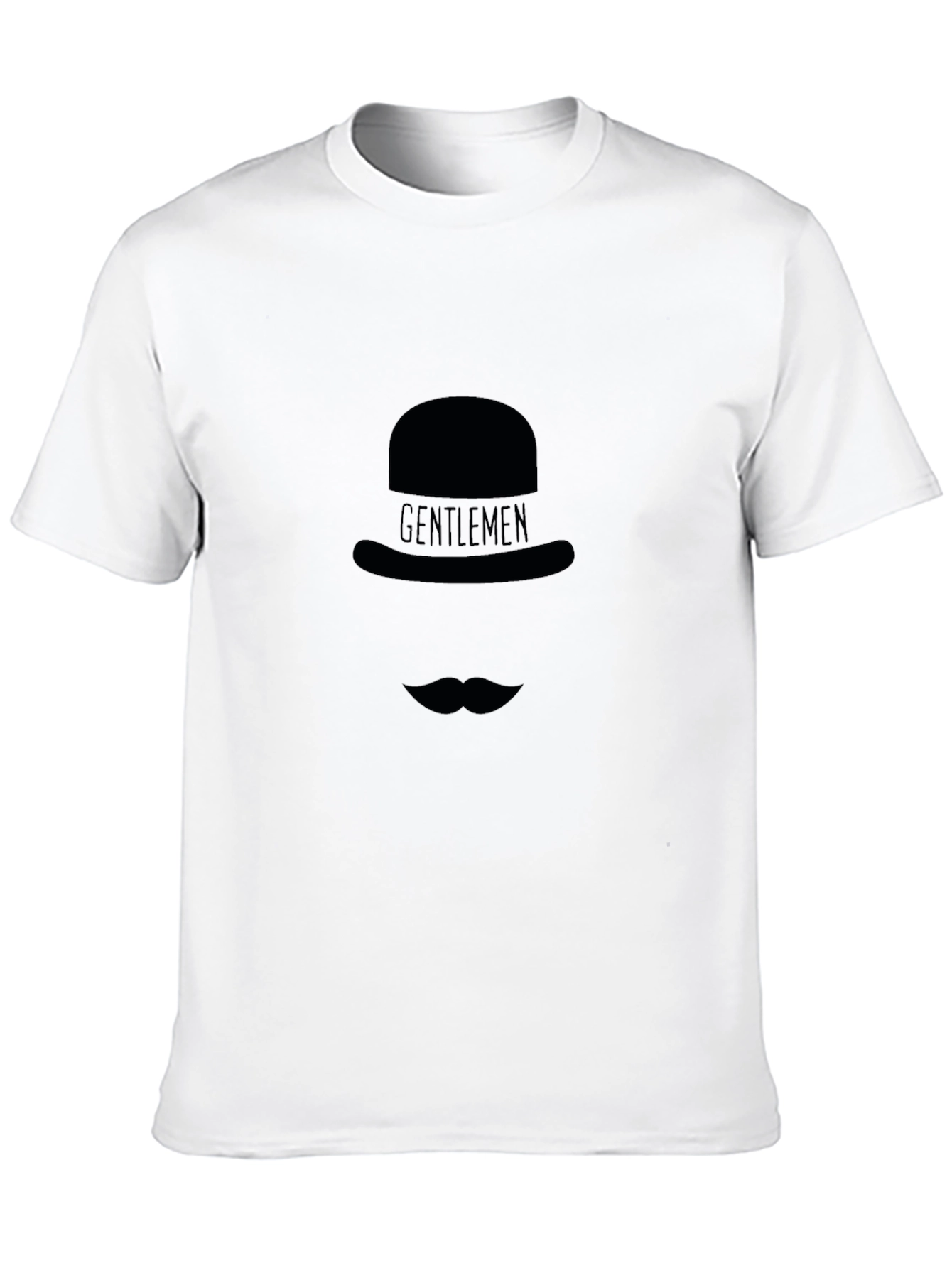 Gentlemens Hat & Mustache Graphic Tee - Black