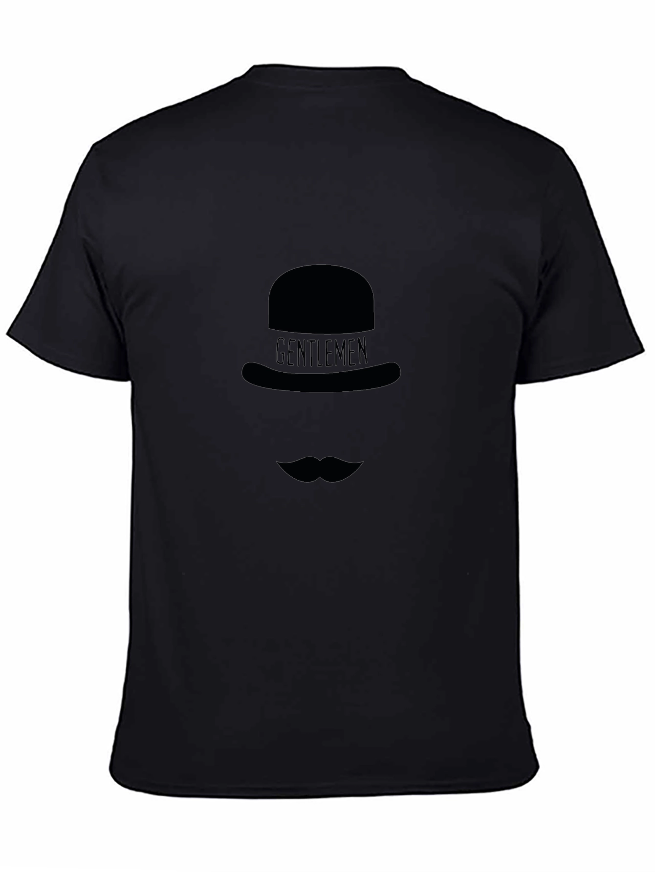 Gentlemens Hat & Mustache Graphic Tee - Black