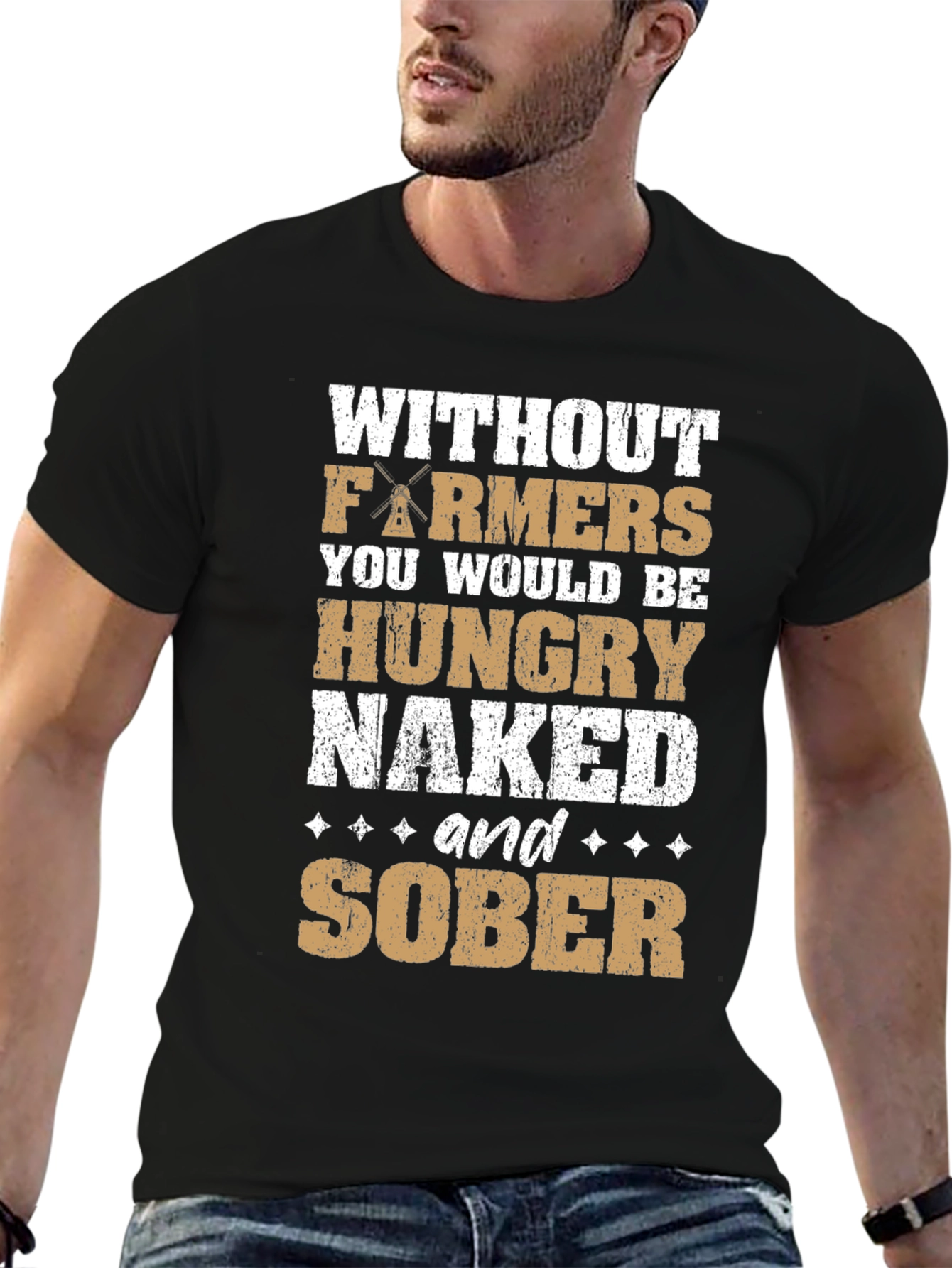 Farmers: Hungry Naked & Sober Graphic Tee