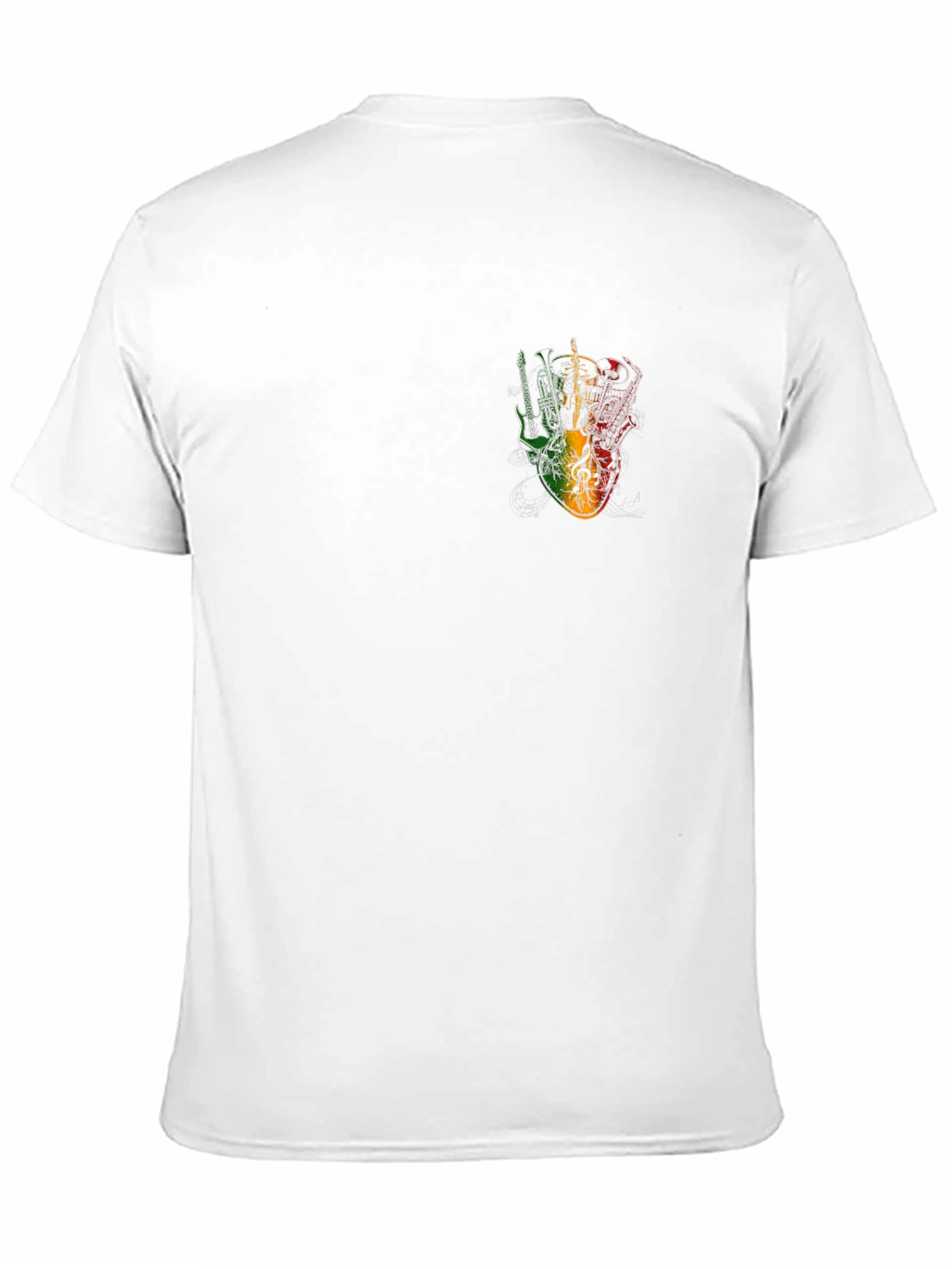 Rasta Guitar Graphic Black Tee - Music Lovers T-Shirt