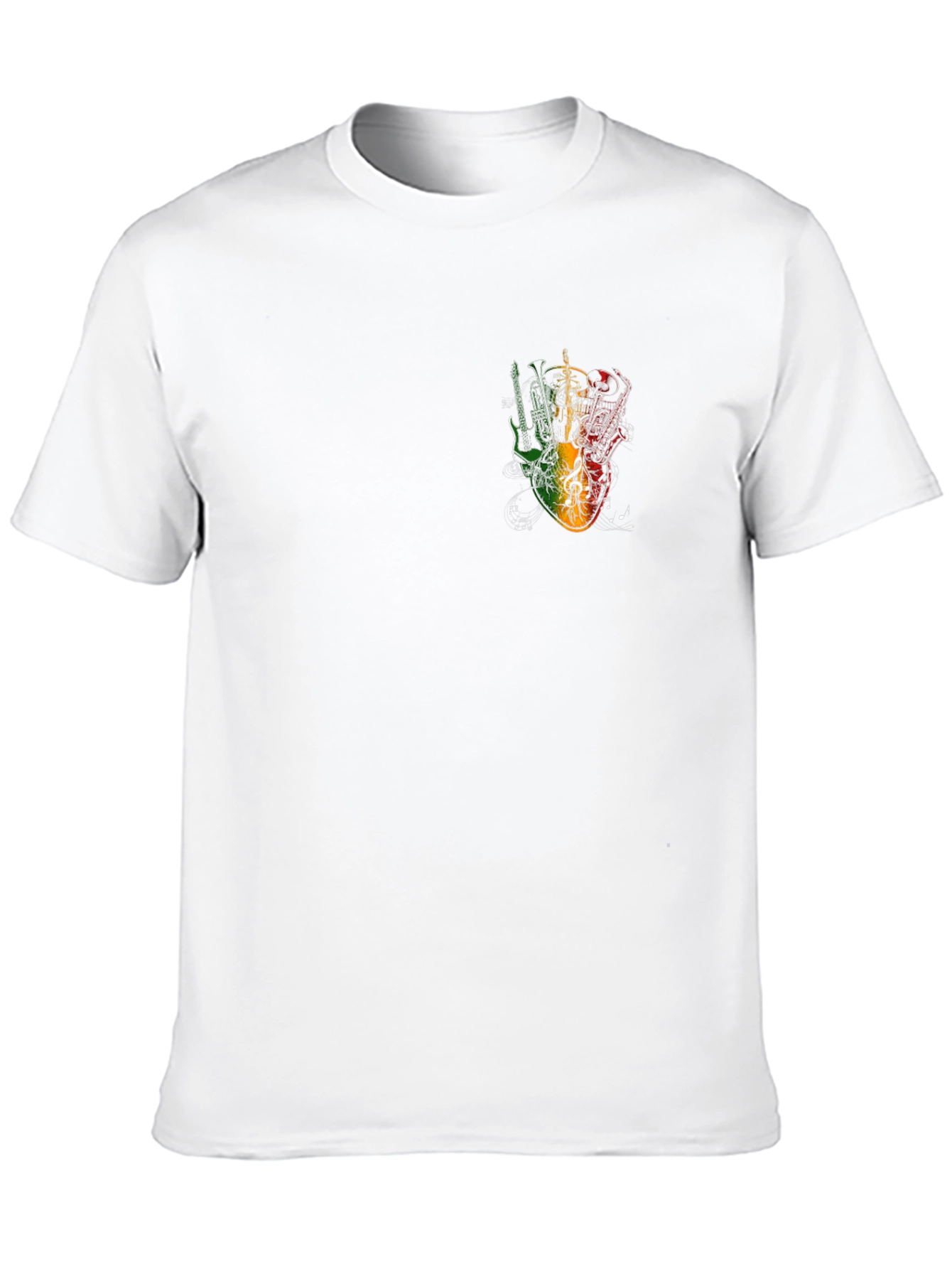 Rasta Guitar Graphic Black Tee - Music Lovers T-Shirt