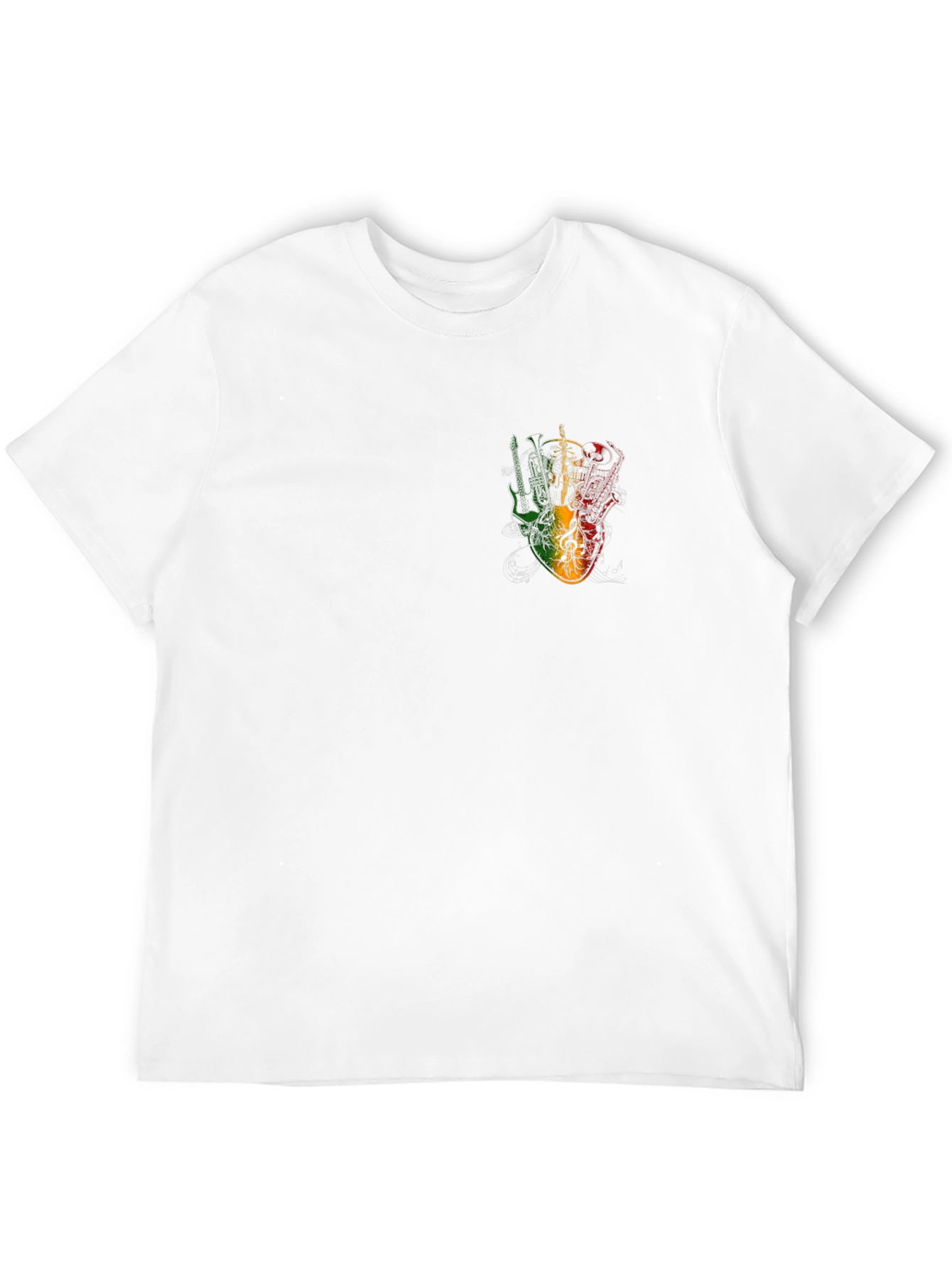 Rasta Guitar Graphic Black Tee - Music Lovers T-Shirt