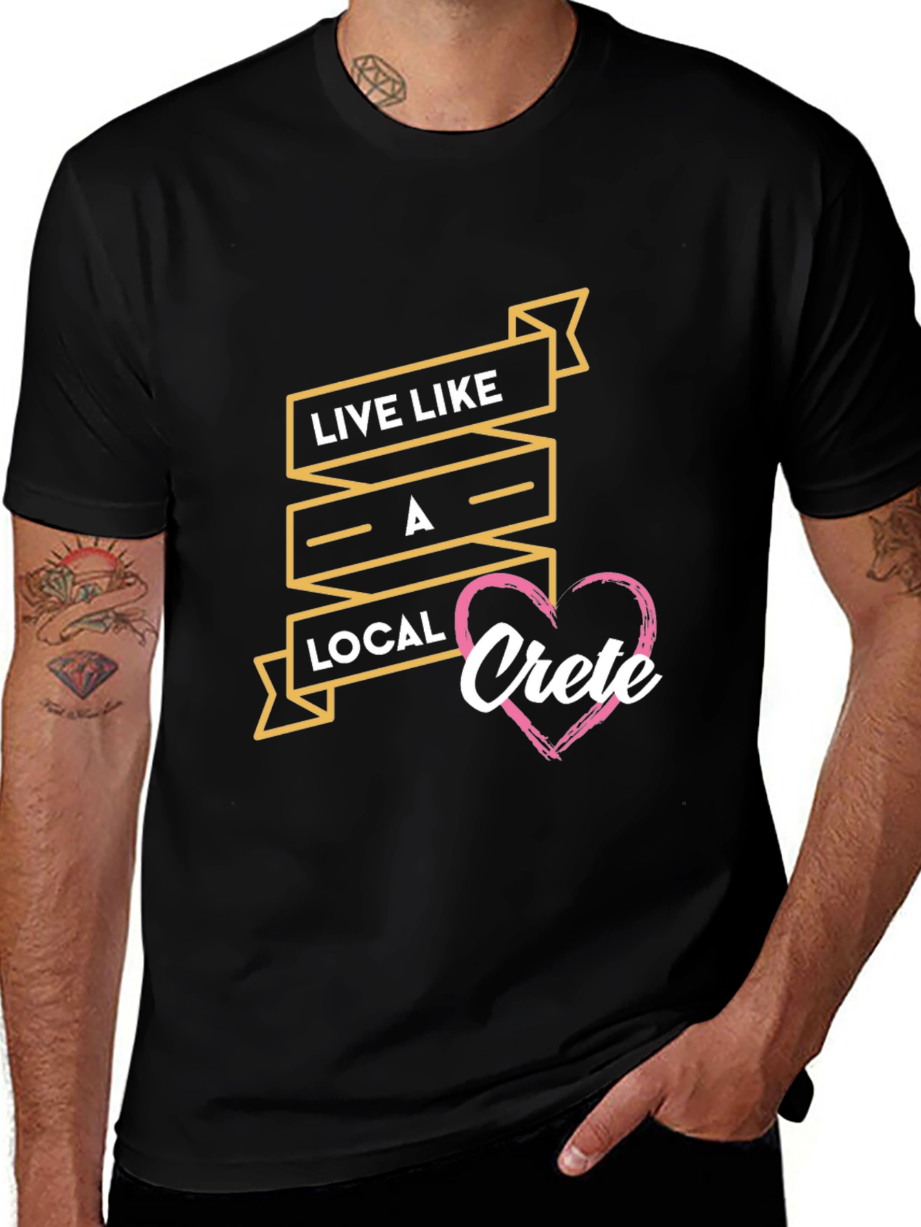 Live Like A Local Crete Black T-Shirt