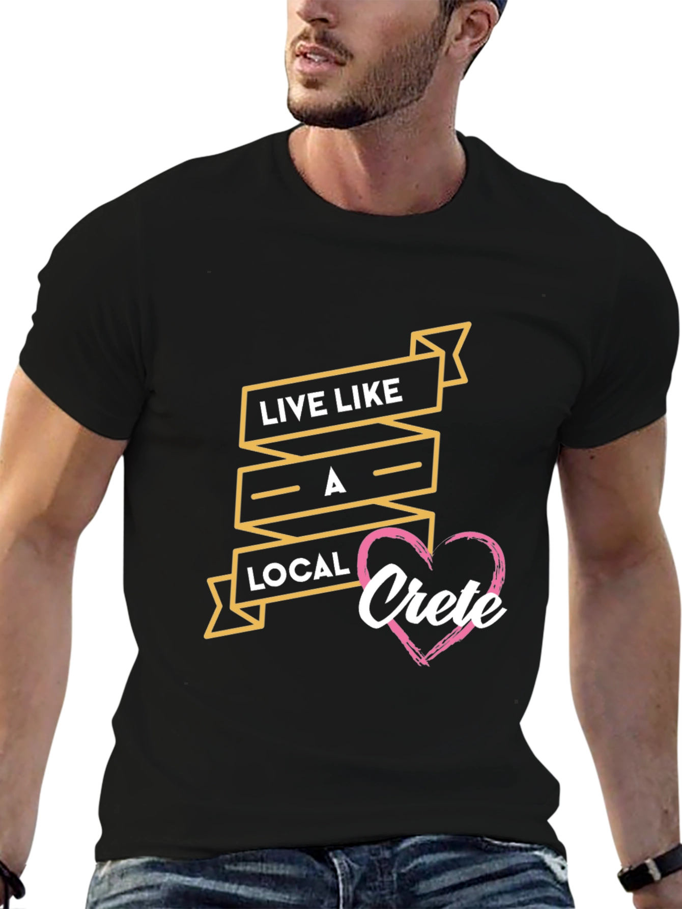 Live Like A Local Crete Black T-Shirt