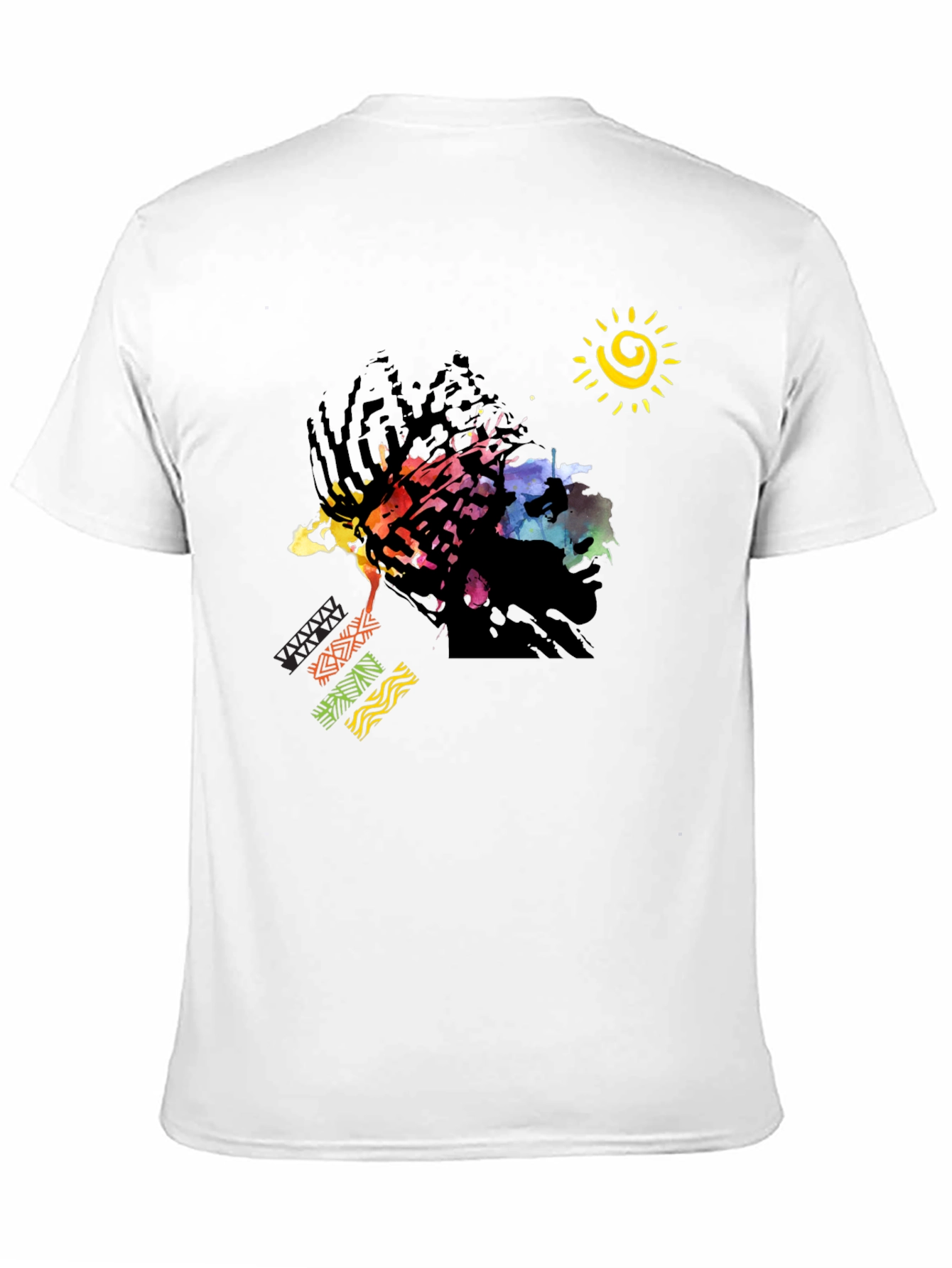 Abstract Afro Art Graphic T-Shirt - Black