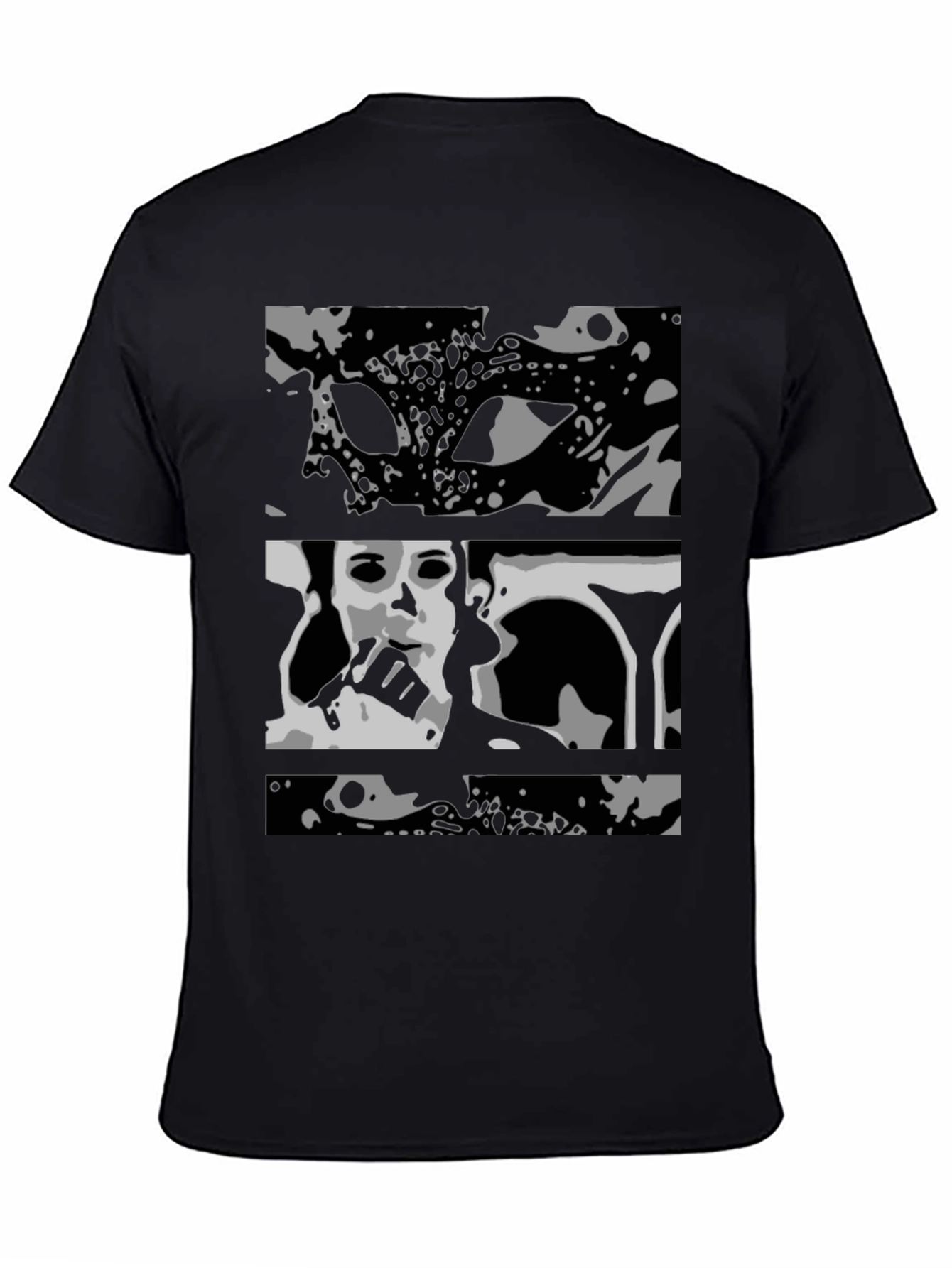 Abstract Black Graphic Print T-Shirt
