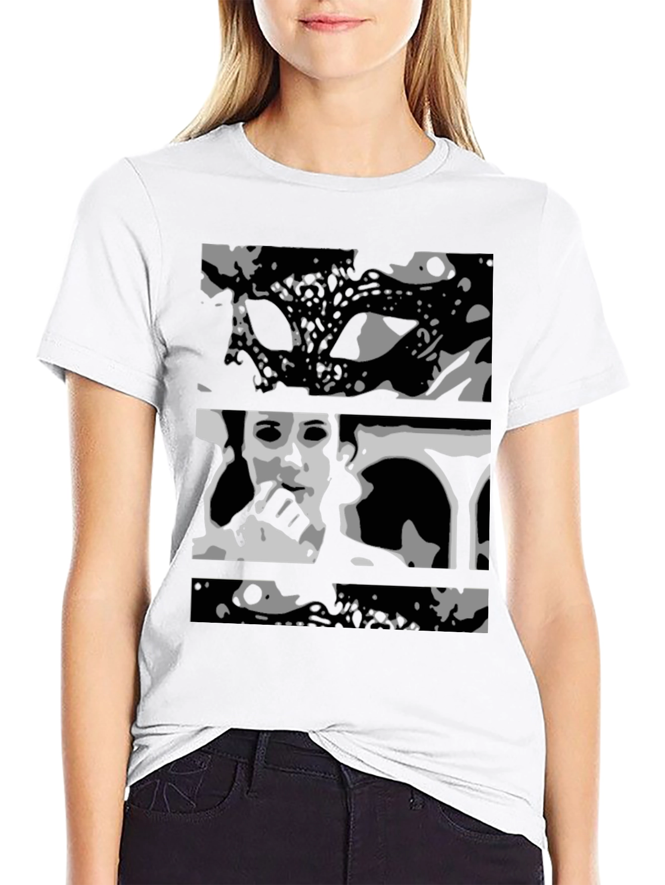 Abstract Black Graphic Print T-Shirt