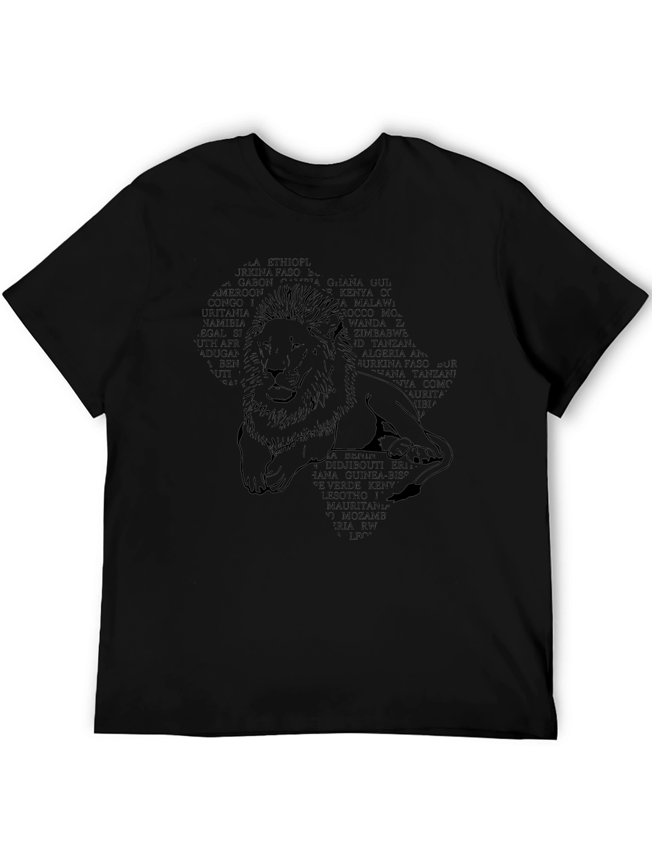 Africa Lion Country Names Mens T-Shirt