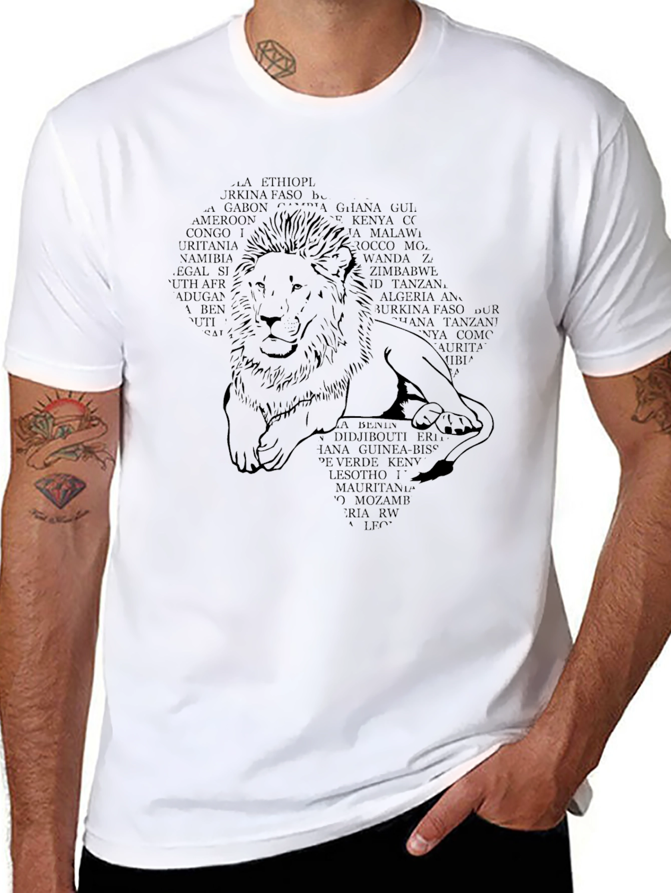 Africa Lion Country Names Mens T-Shirt