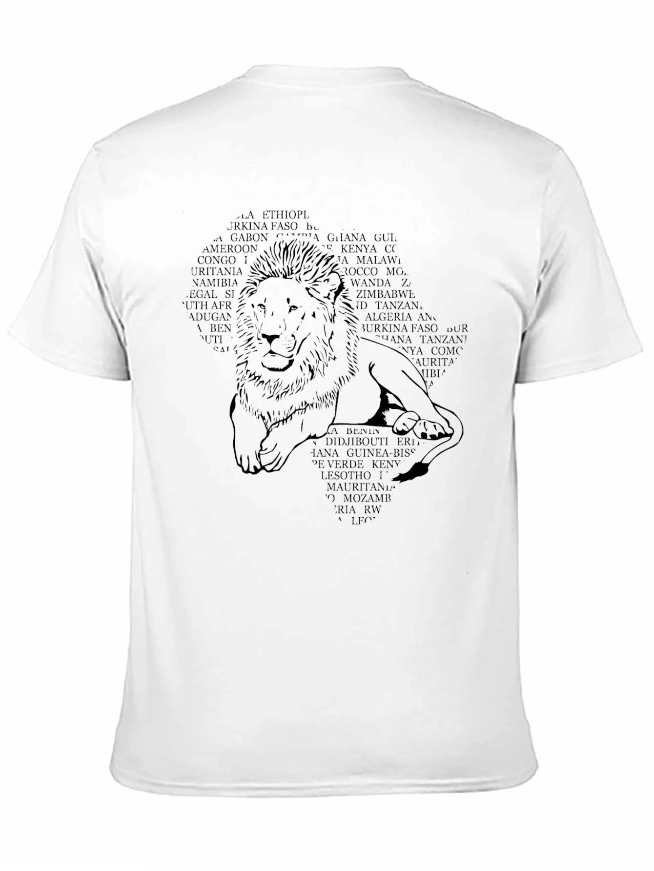 Africa Lion Country Names Mens T-Shirt