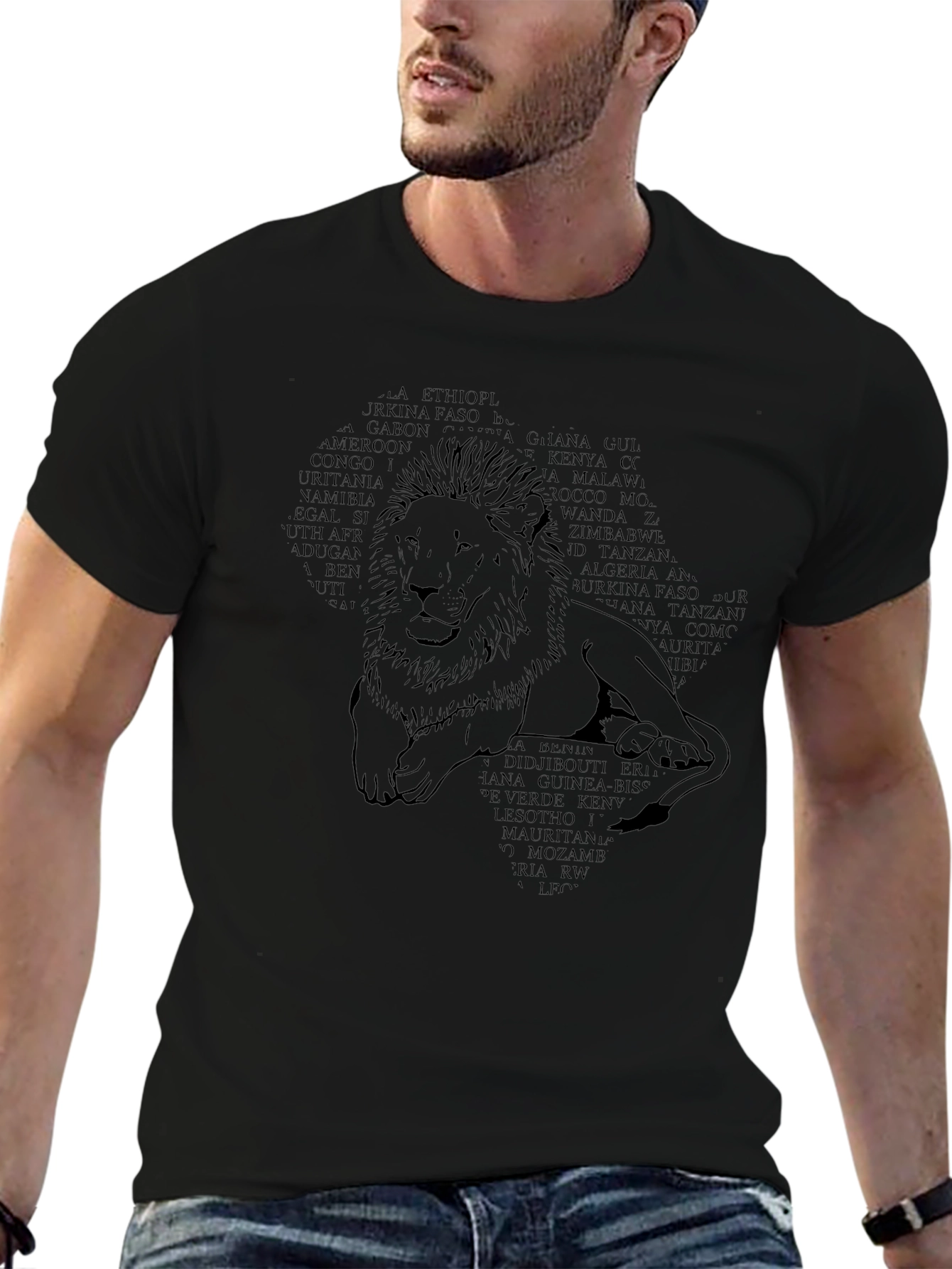 Africa Lion Country Names Mens T-Shirt