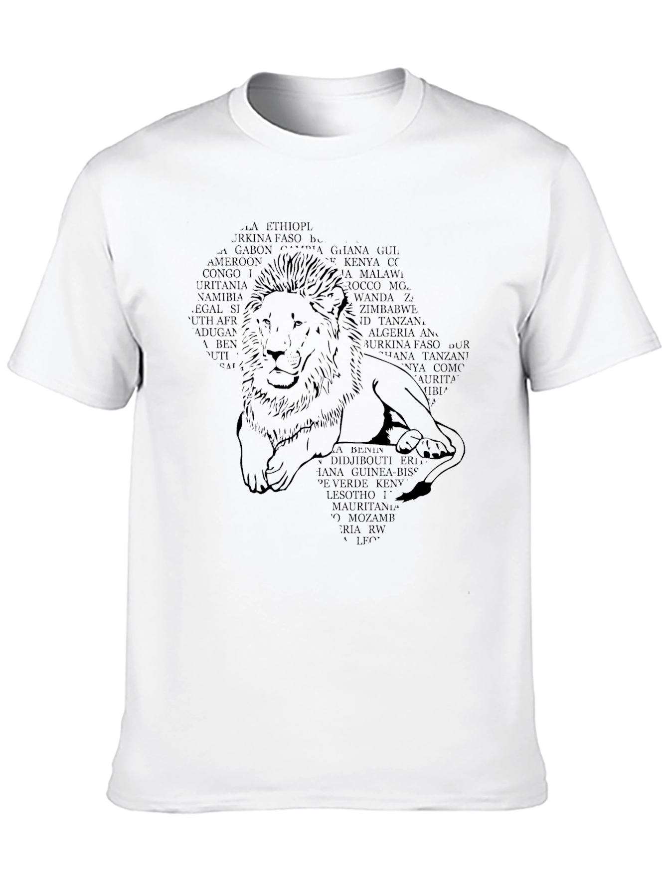 Africa Lion Country Names Mens T-Shirt