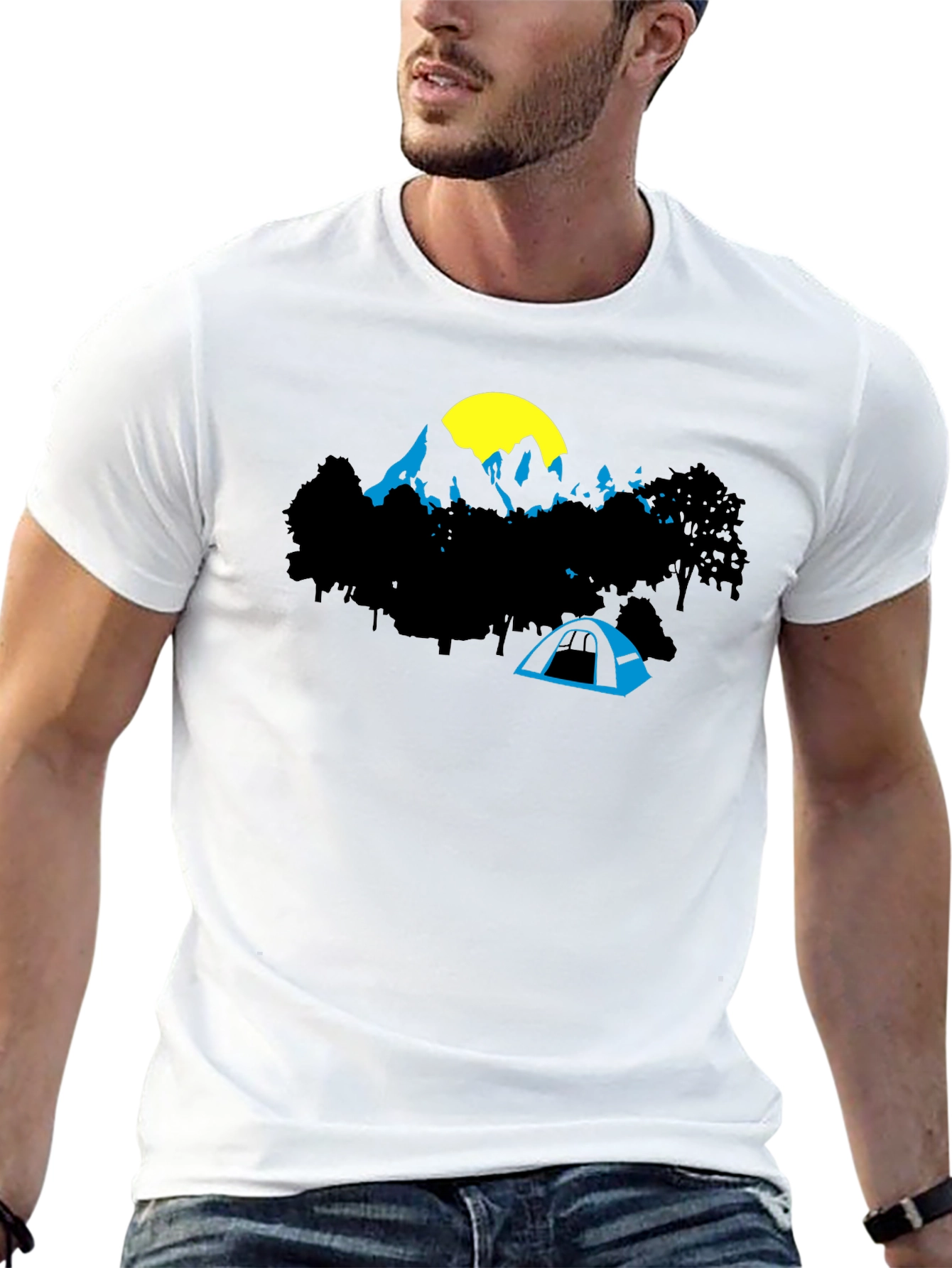 Mountain Tent Graphic Tee - Adventure Awaits