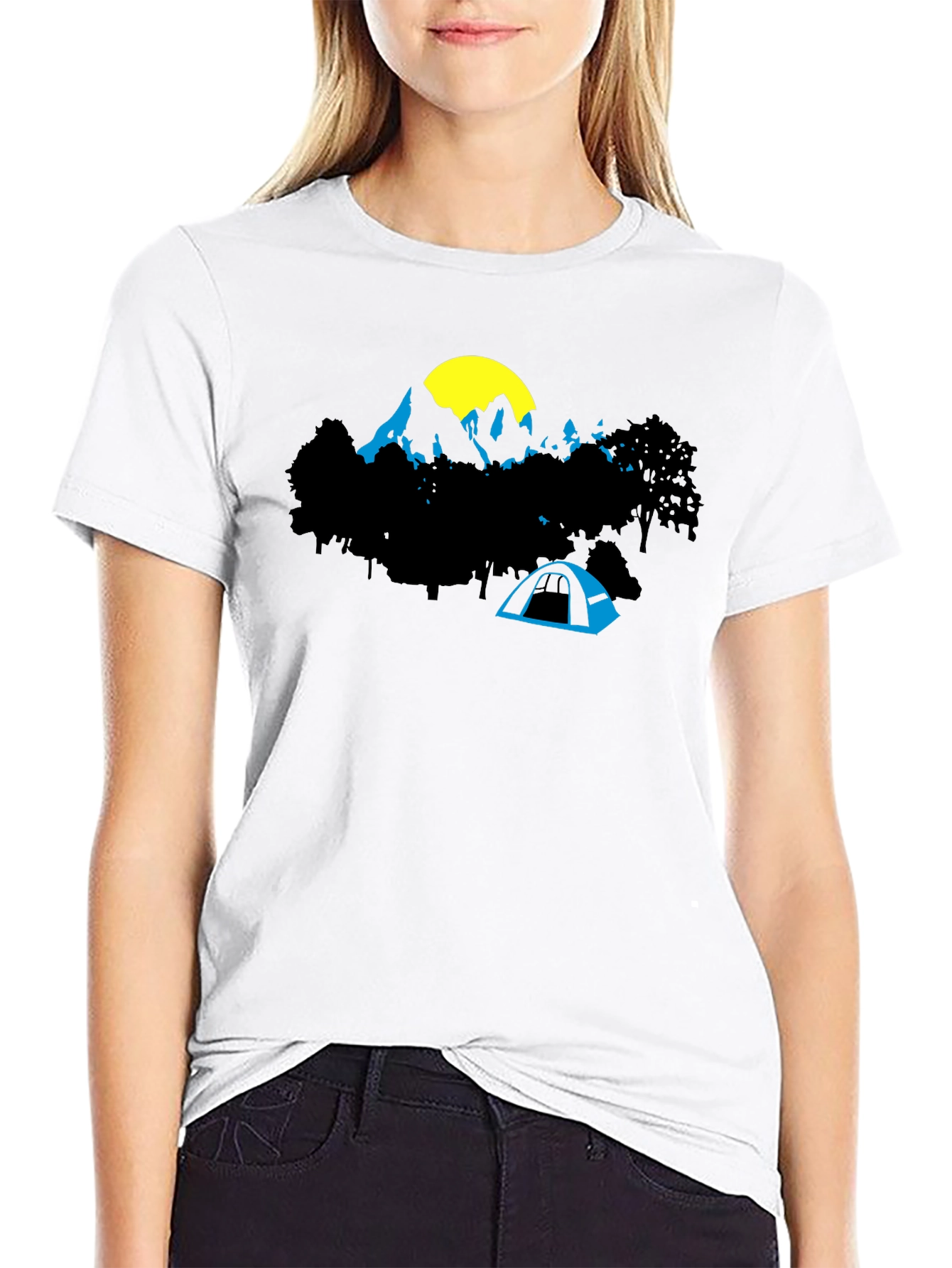 Mountain Tent Graphic Tee - Adventure Awaits
