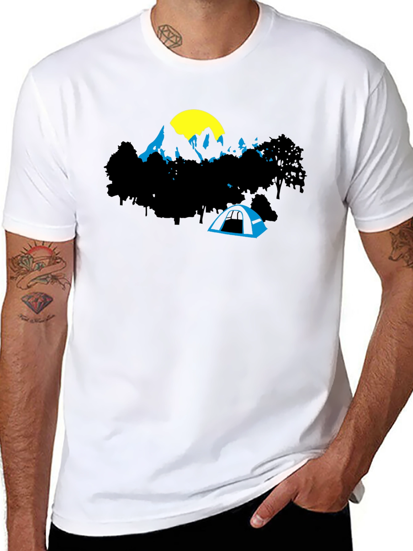 Mountain Tent Graphic Tee - Adventure Awaits