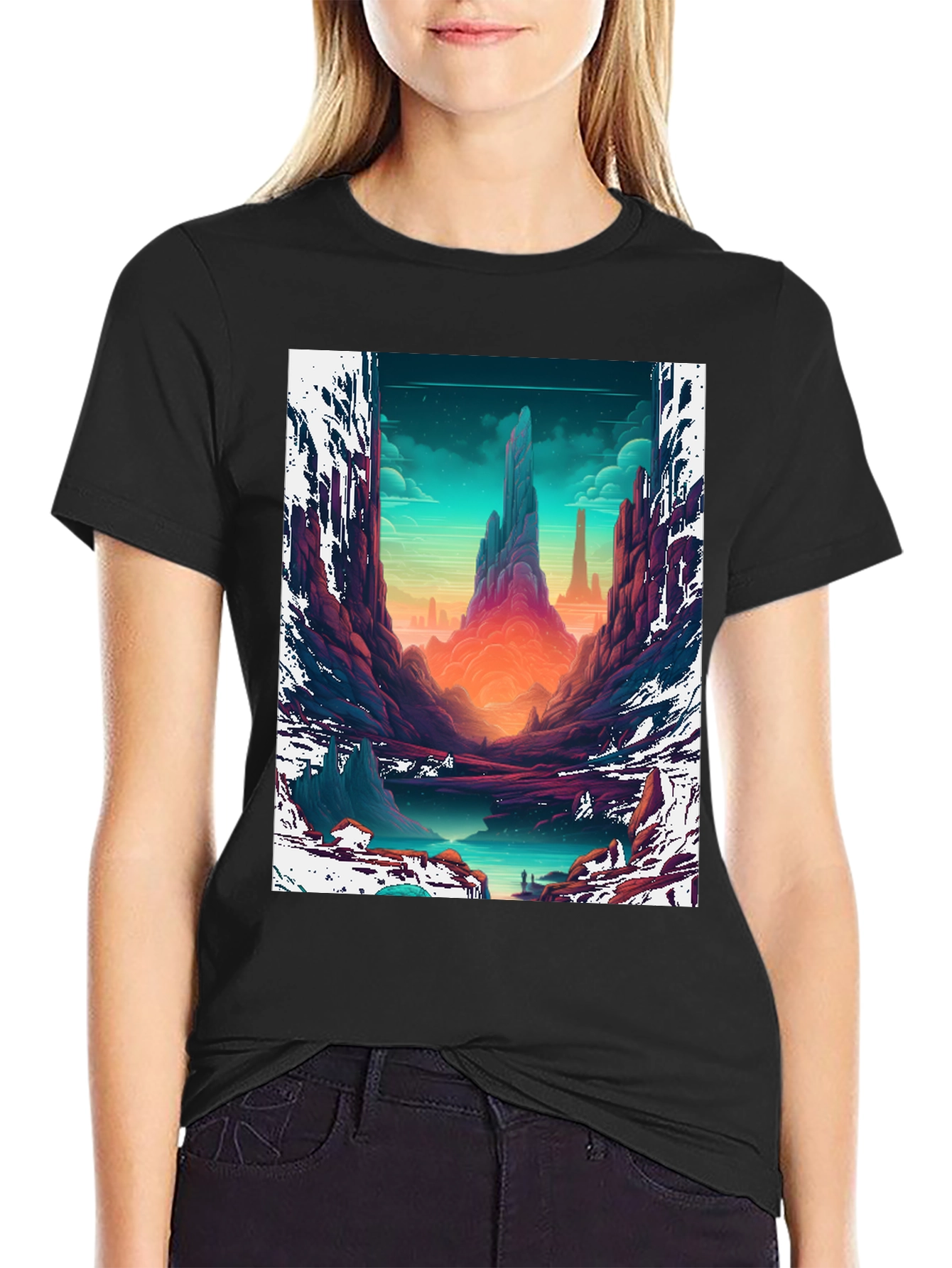 Epic Landscape Graphic Tee - Black