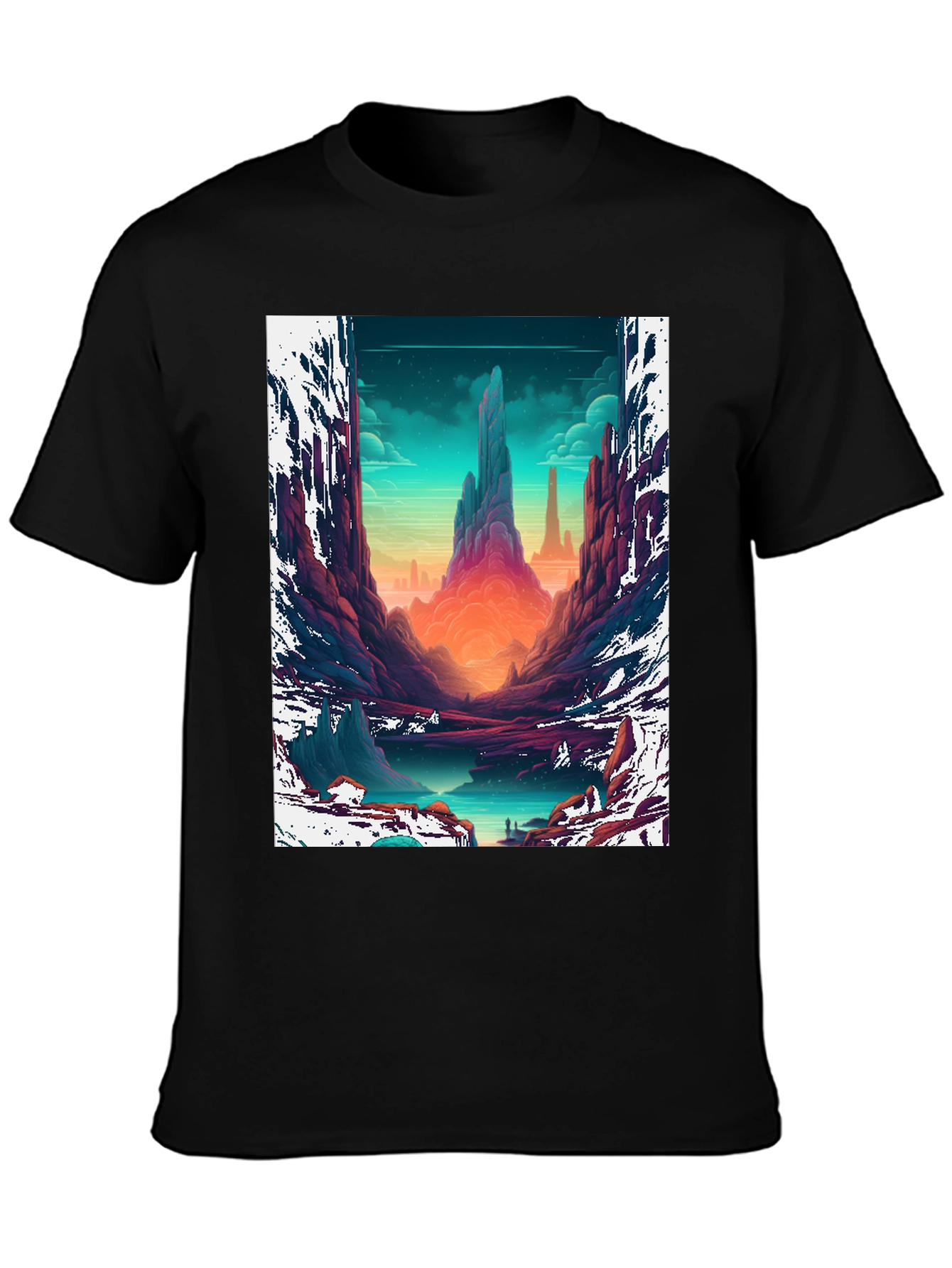 Epic Landscape Graphic Tee - Black