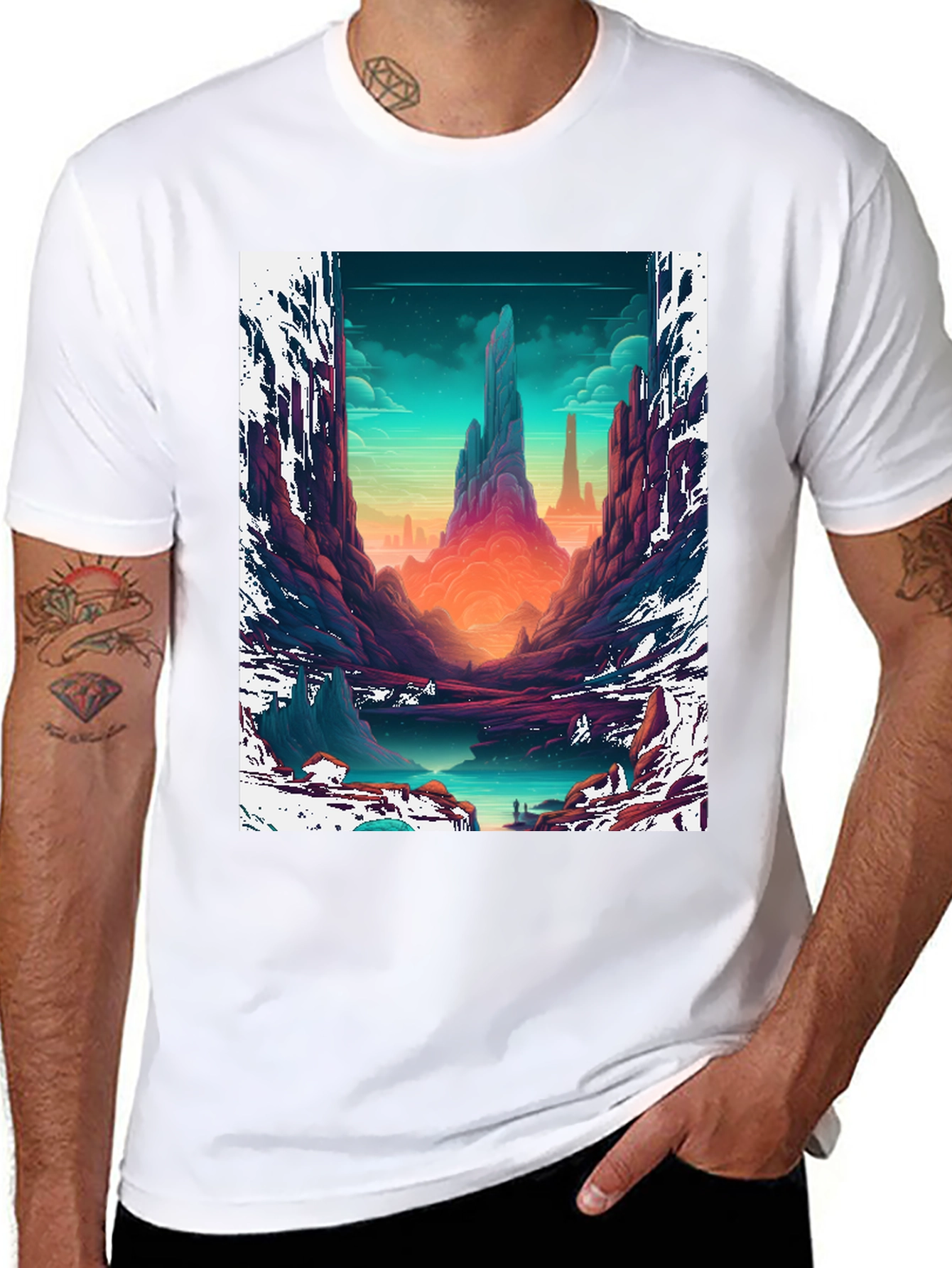 Epic Landscape Graphic Tee - Black