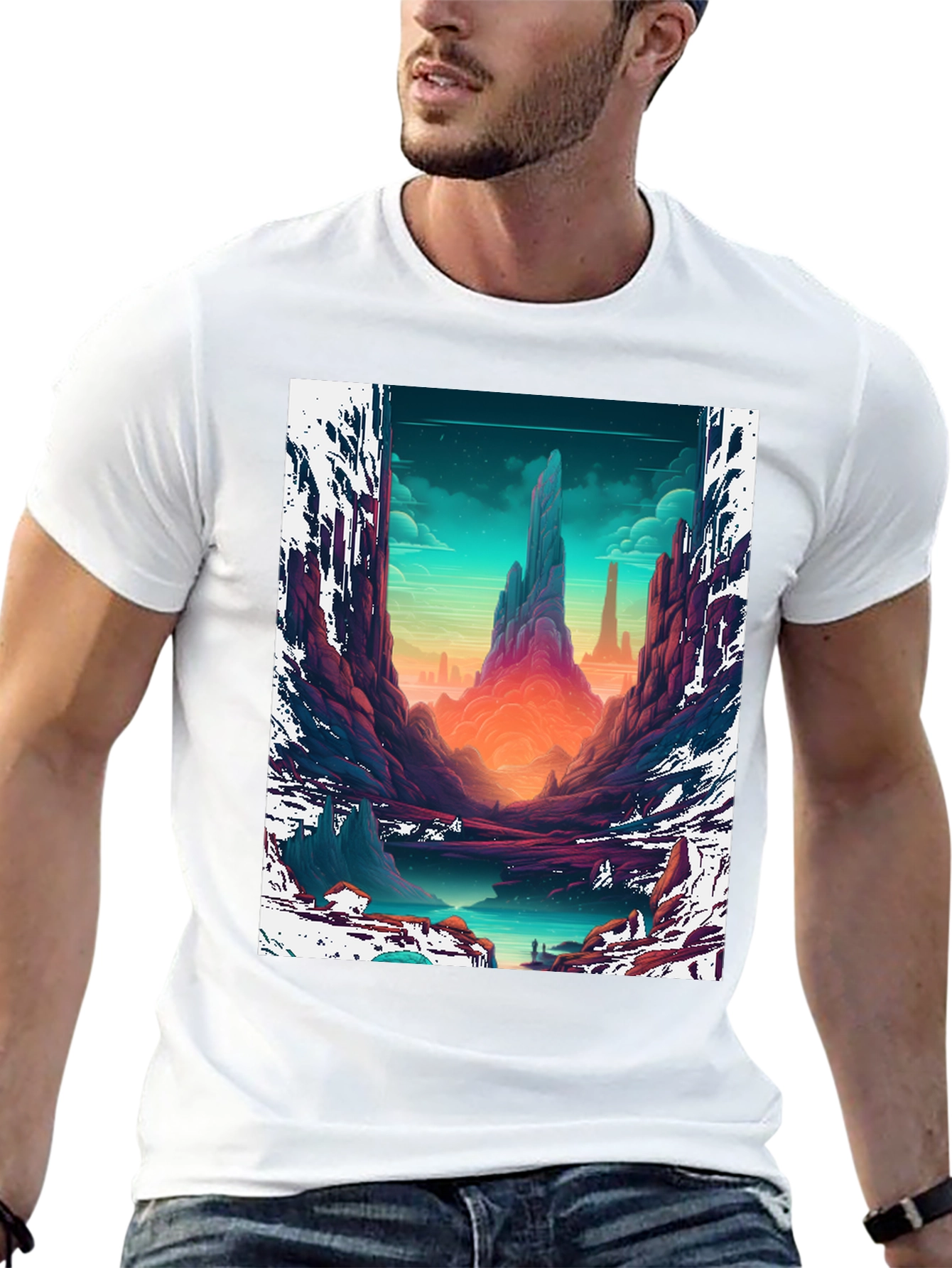 Epic Landscape Graphic Tee - Black