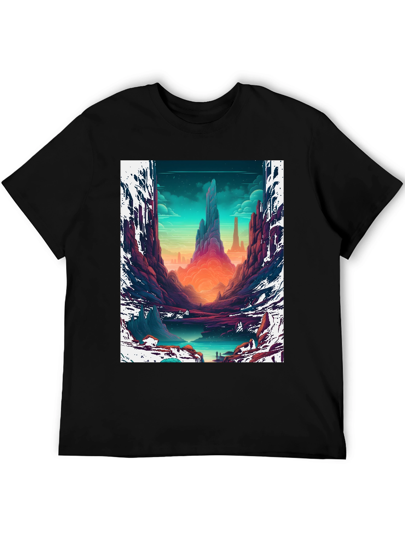 Epic Landscape Graphic Tee - Black