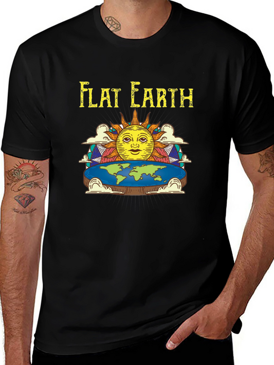 Flat Earth Graphic Tee - Statement T-Shirt