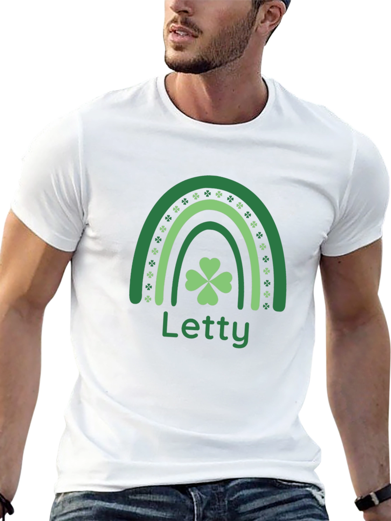 Letty St. Patricks Day Rainbow Clover T-Shirt