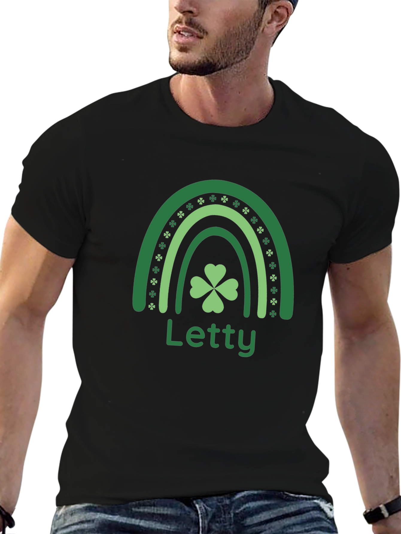 Letty St. Patricks Day Rainbow Clover T-Shirt