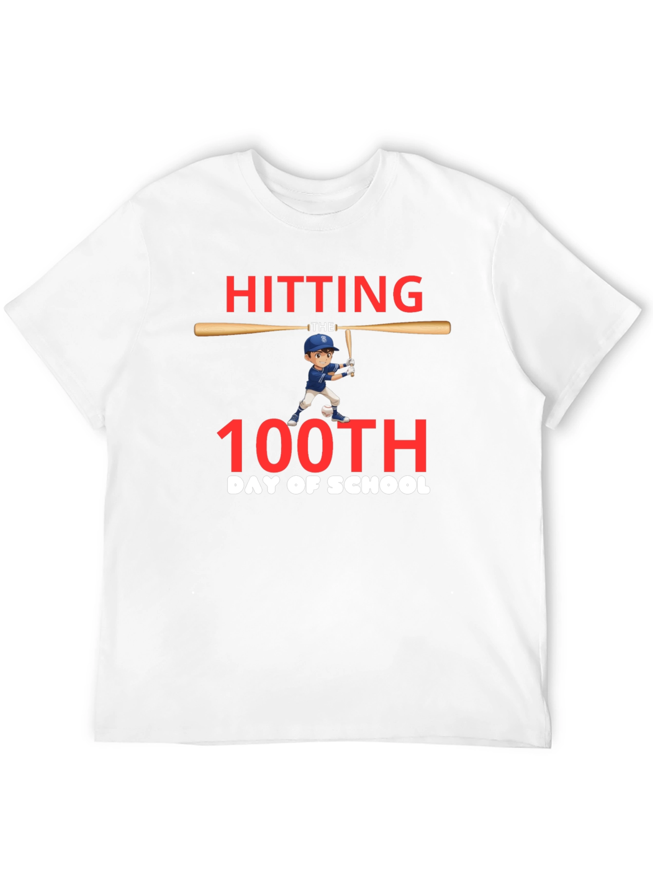 Hitting 100th Day of School Baseball T-Shirt