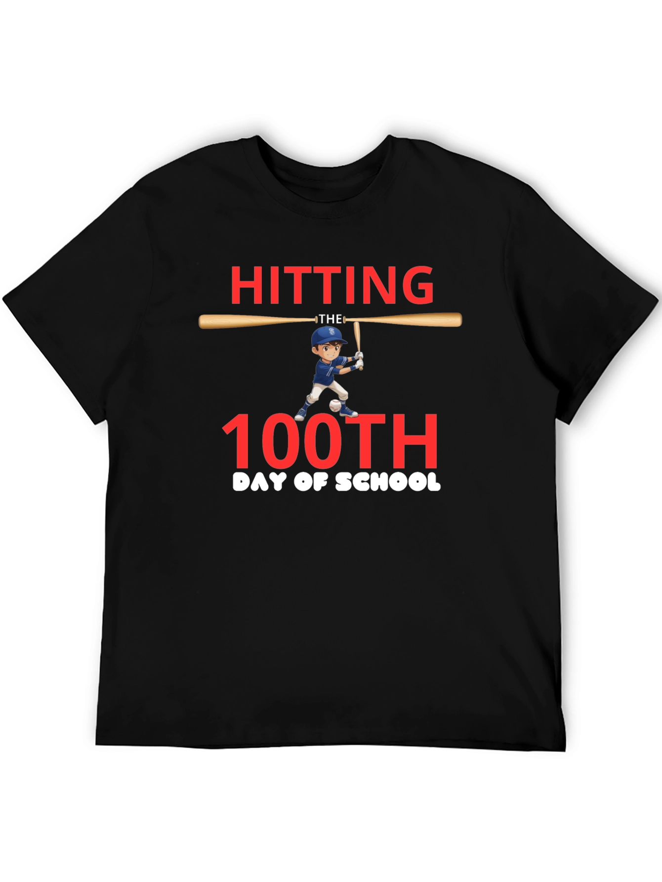 Hitting 100th Day of School Baseball T-Shirt