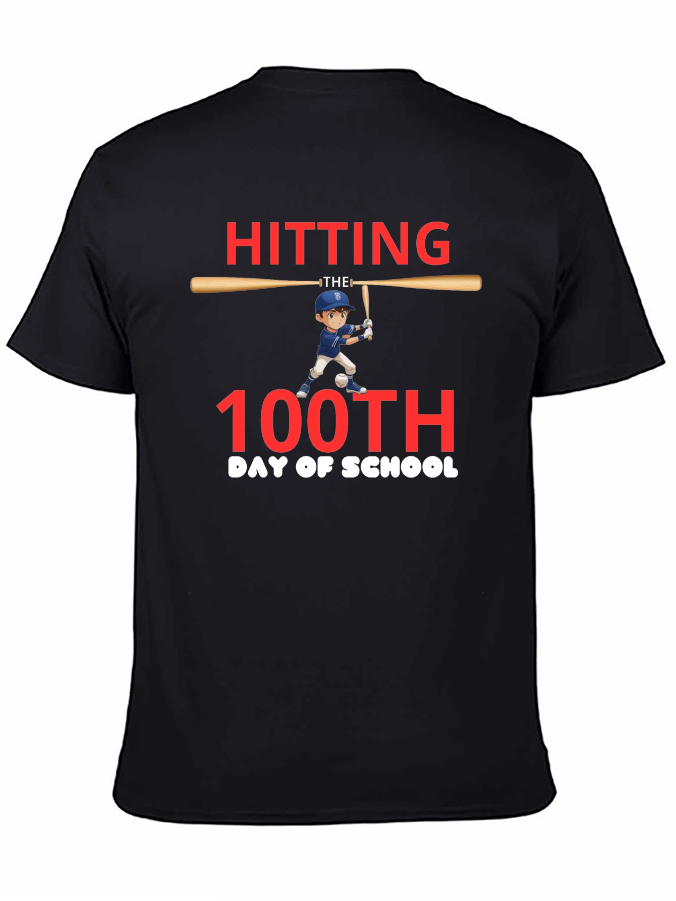 Hitting 100th Day of School Baseball T-Shirt