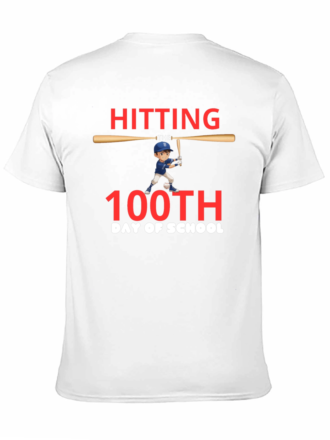 Hitting 100th Day of School Baseball T-Shirt