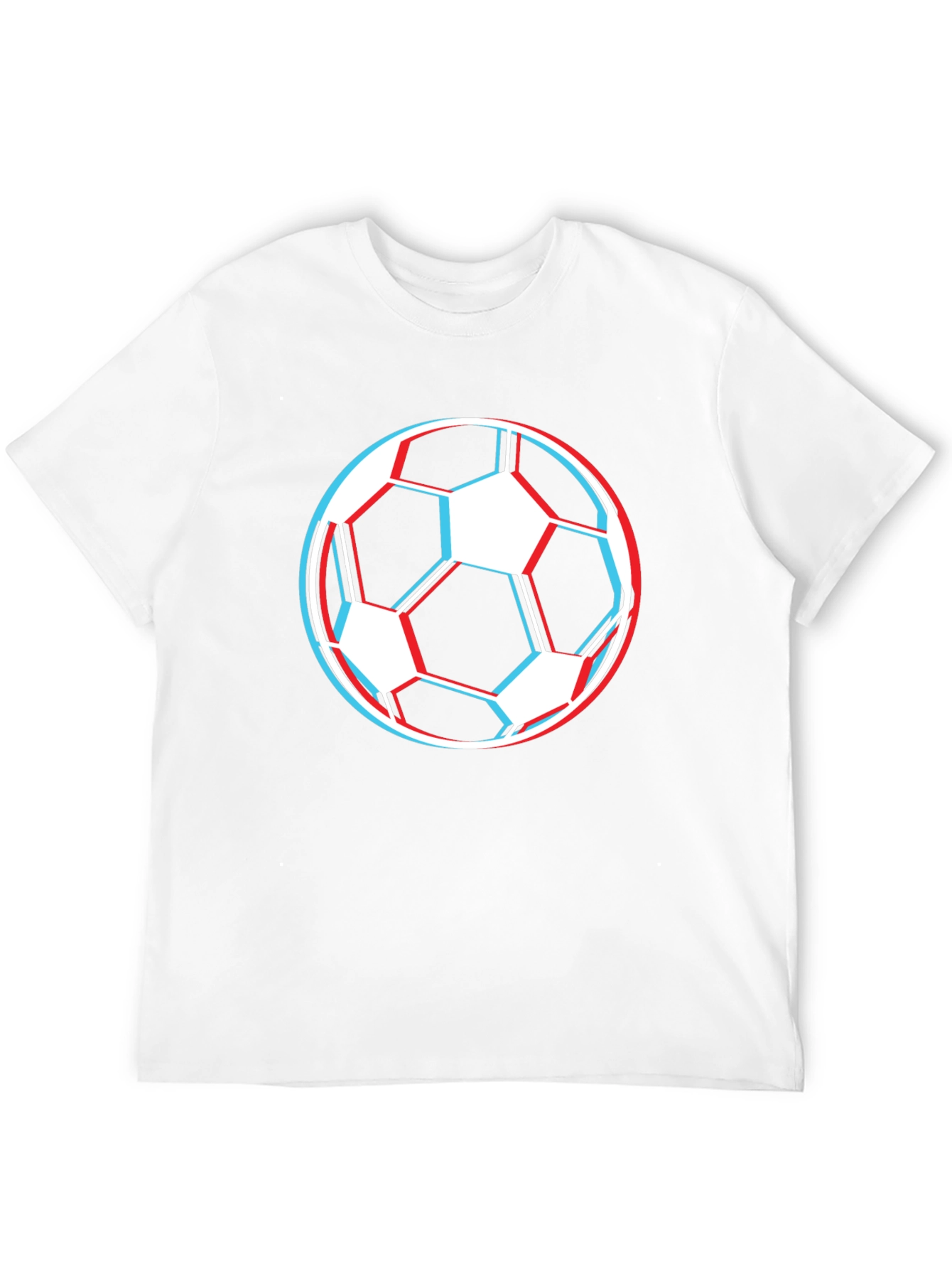 Soccer Ball Graphic Tee - Black Cotton T-Shirt