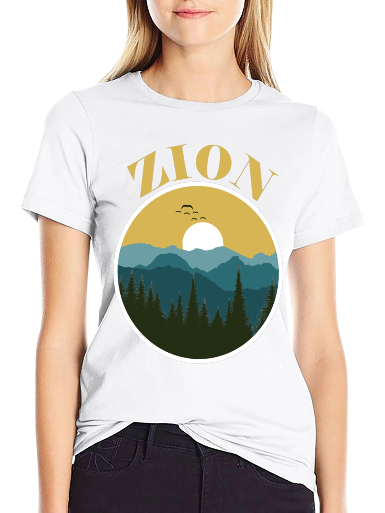 Zion Nature Graphic Black T-Shirt