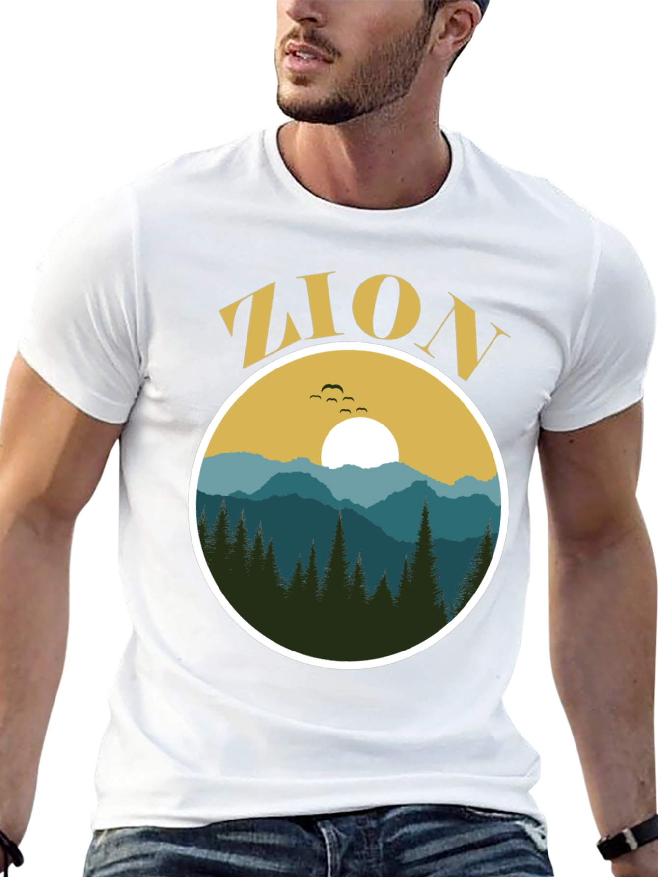 Zion Nature Graphic Black T-Shirt