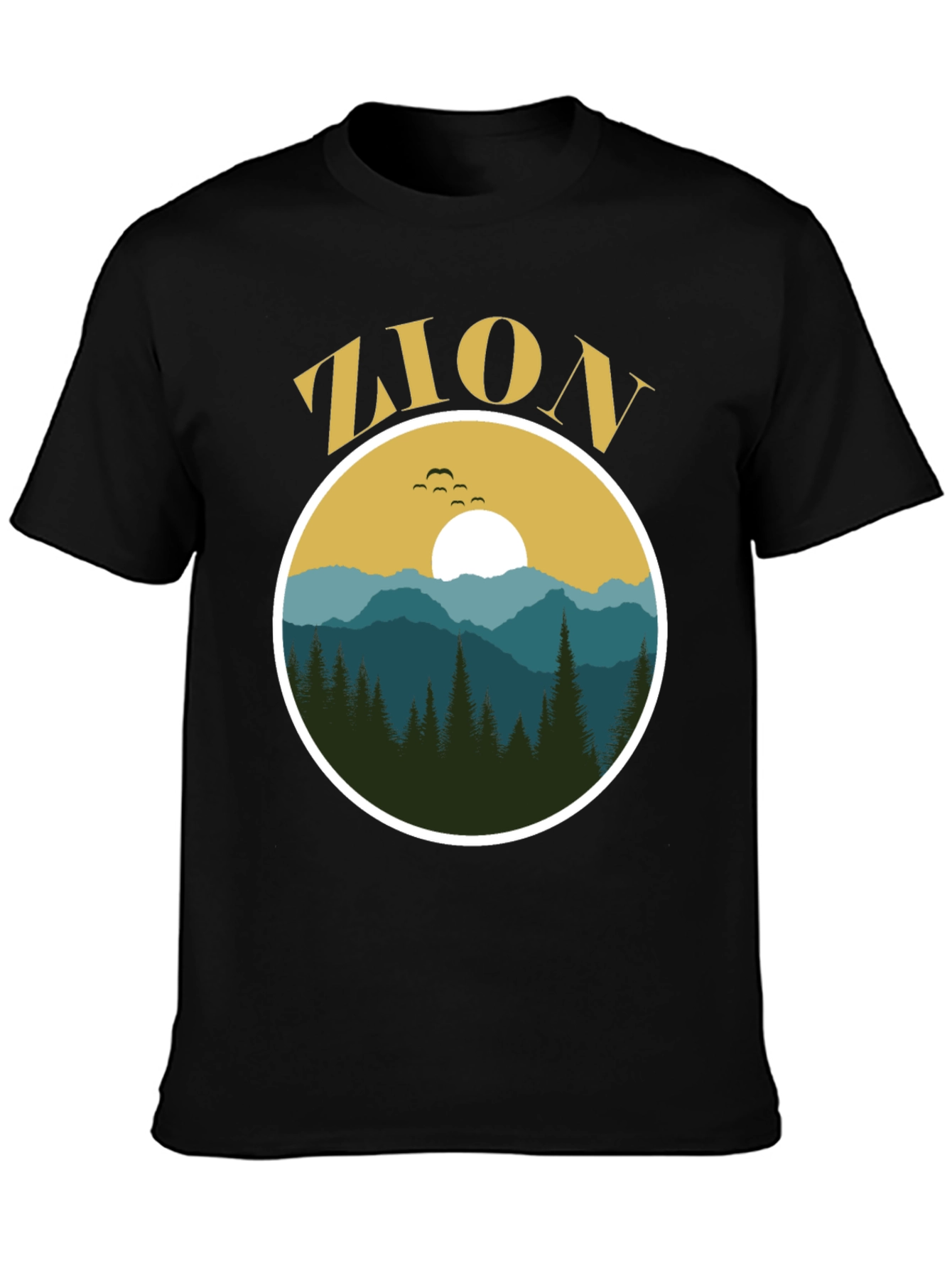 Zion Nature Graphic Black T-Shirt