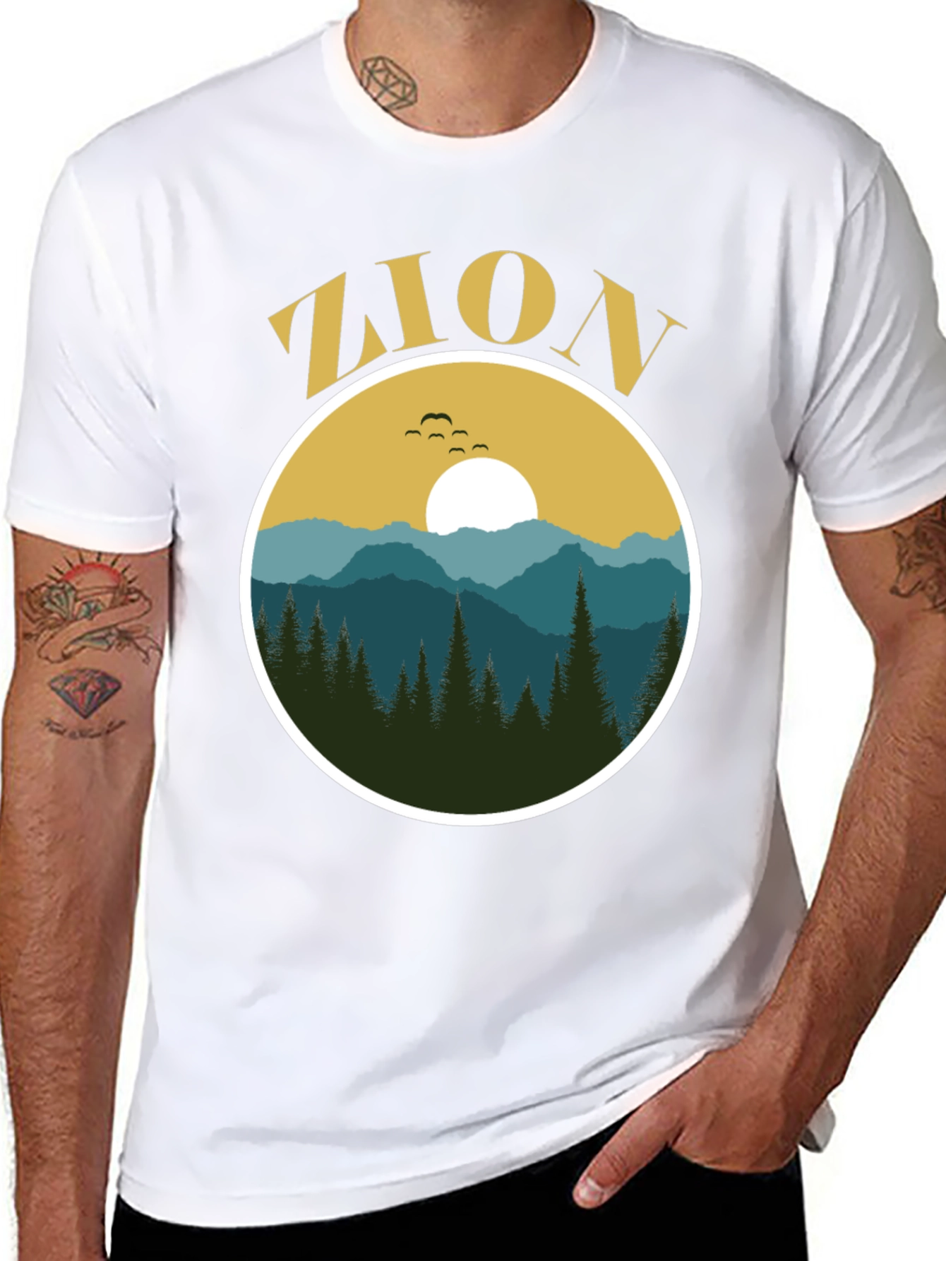 Zion Nature Graphic Black T-Shirt
