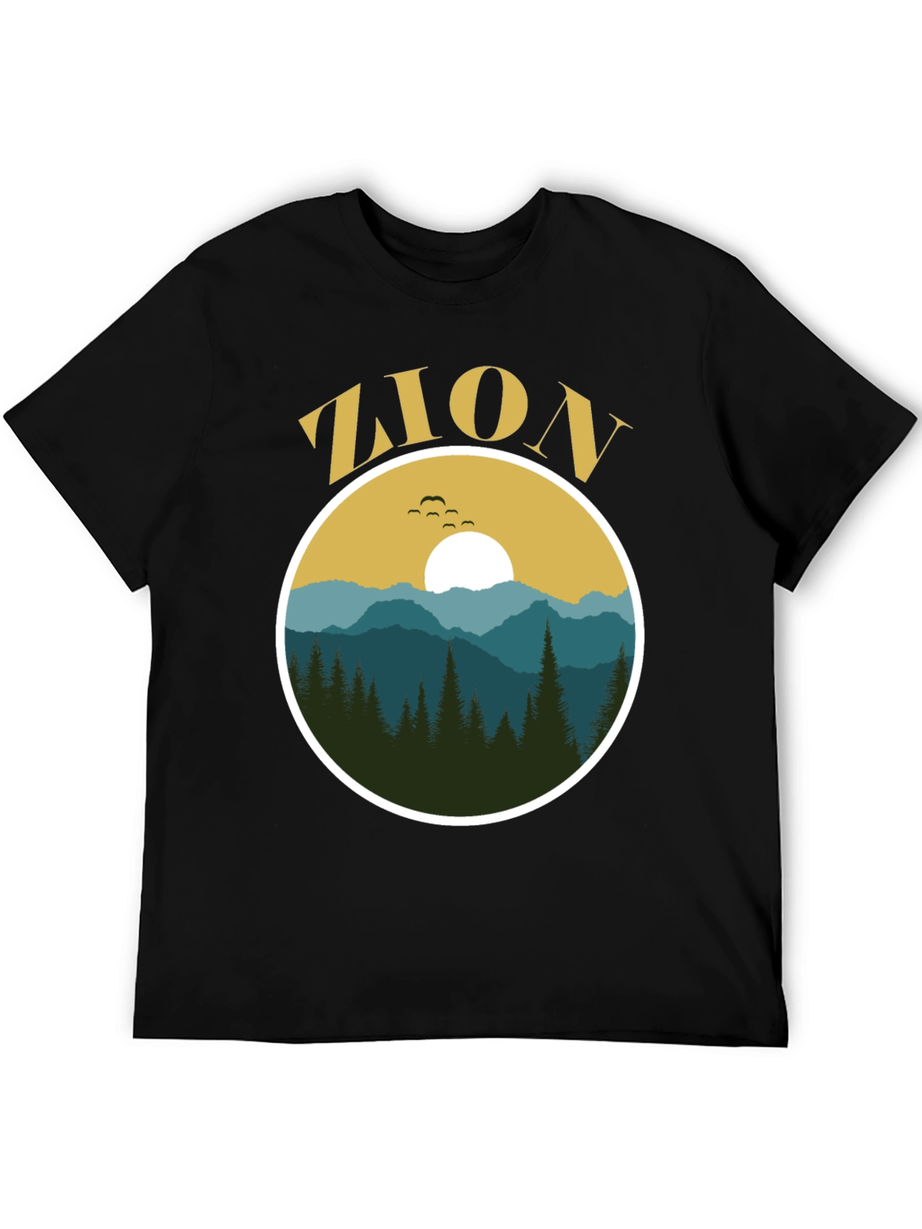 Zion Nature Graphic Black T-Shirt
